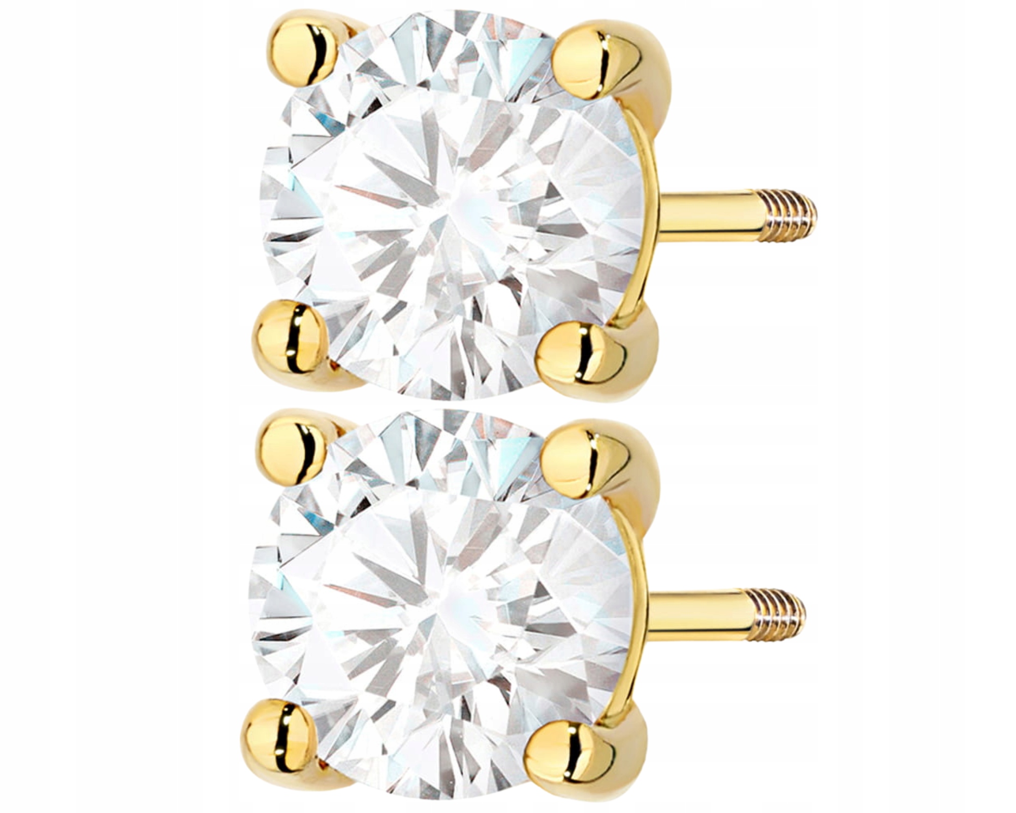 Zlaté Náušnice S Diamanty 2,00 KArátový Šroubovací Pízedek 585 Zlato Dárek