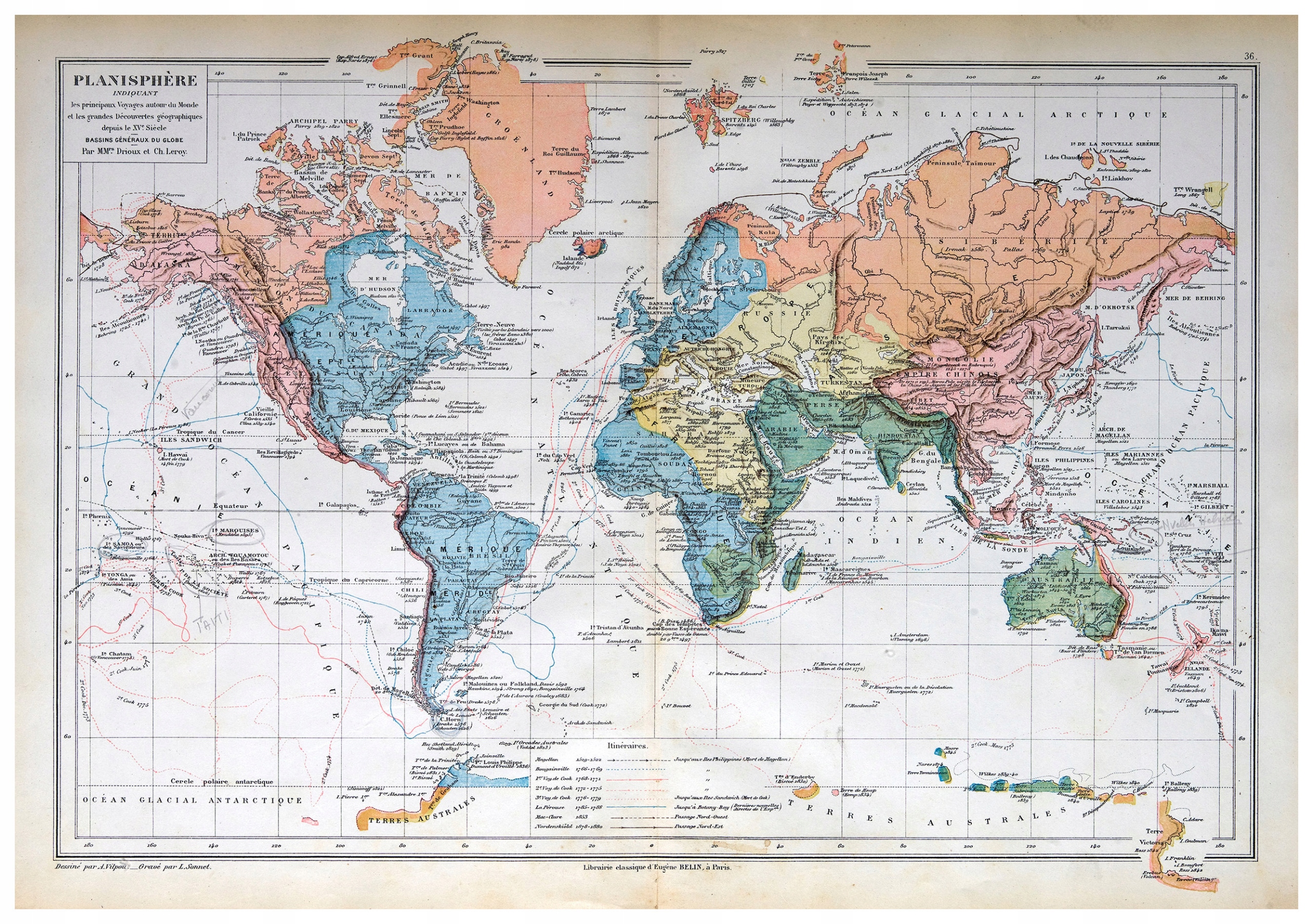 Fototapeta Planisfera Retro vinylová mapa sveta 416x254 lepidlo