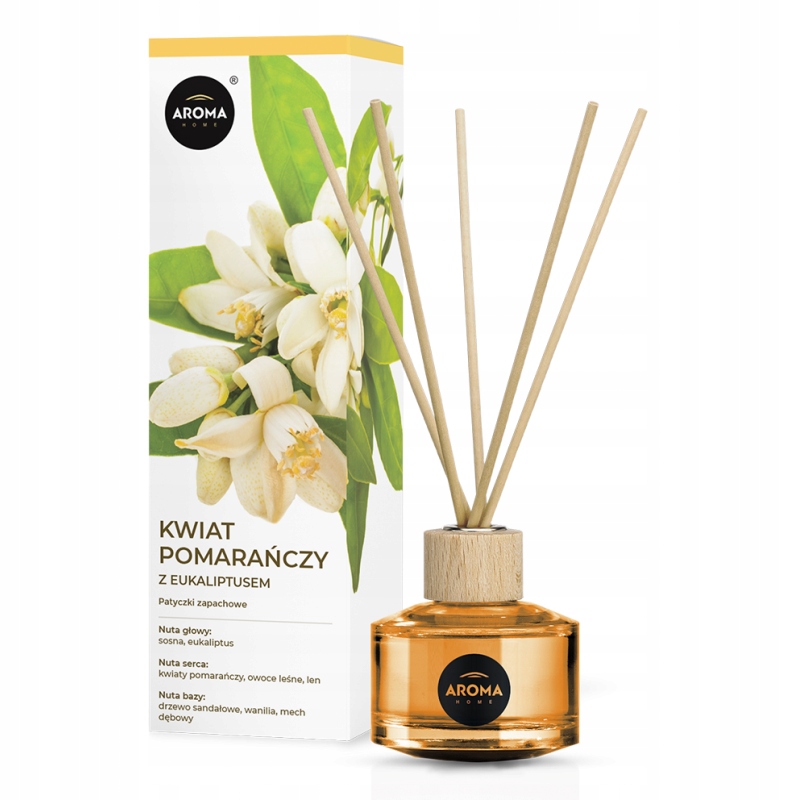 DYFUZOR ZAPACHOWY PATYCZKI ZAPACHOWE KWIAT POMARAŃCZY Z EUKALIPTUSEM DOMU