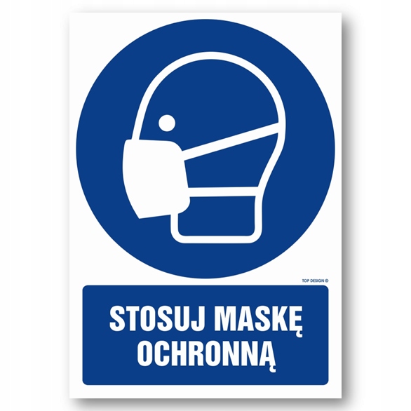 STOSUJ MASKĘ OCHRONNĄ tabliczka znak 20x30cm