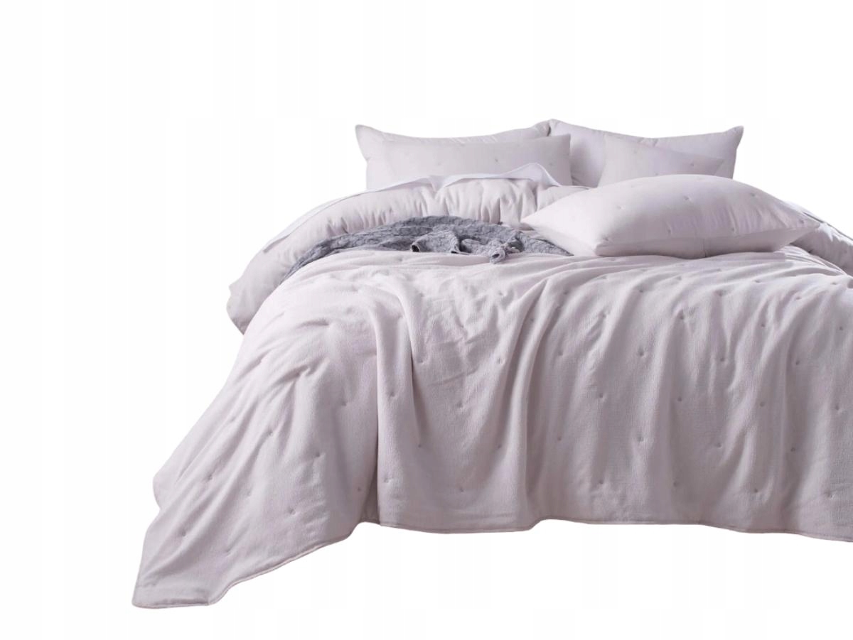 Dekorativní texturovaný přehoz Dotta 240x220 kašmírový s výšivkou puntíků