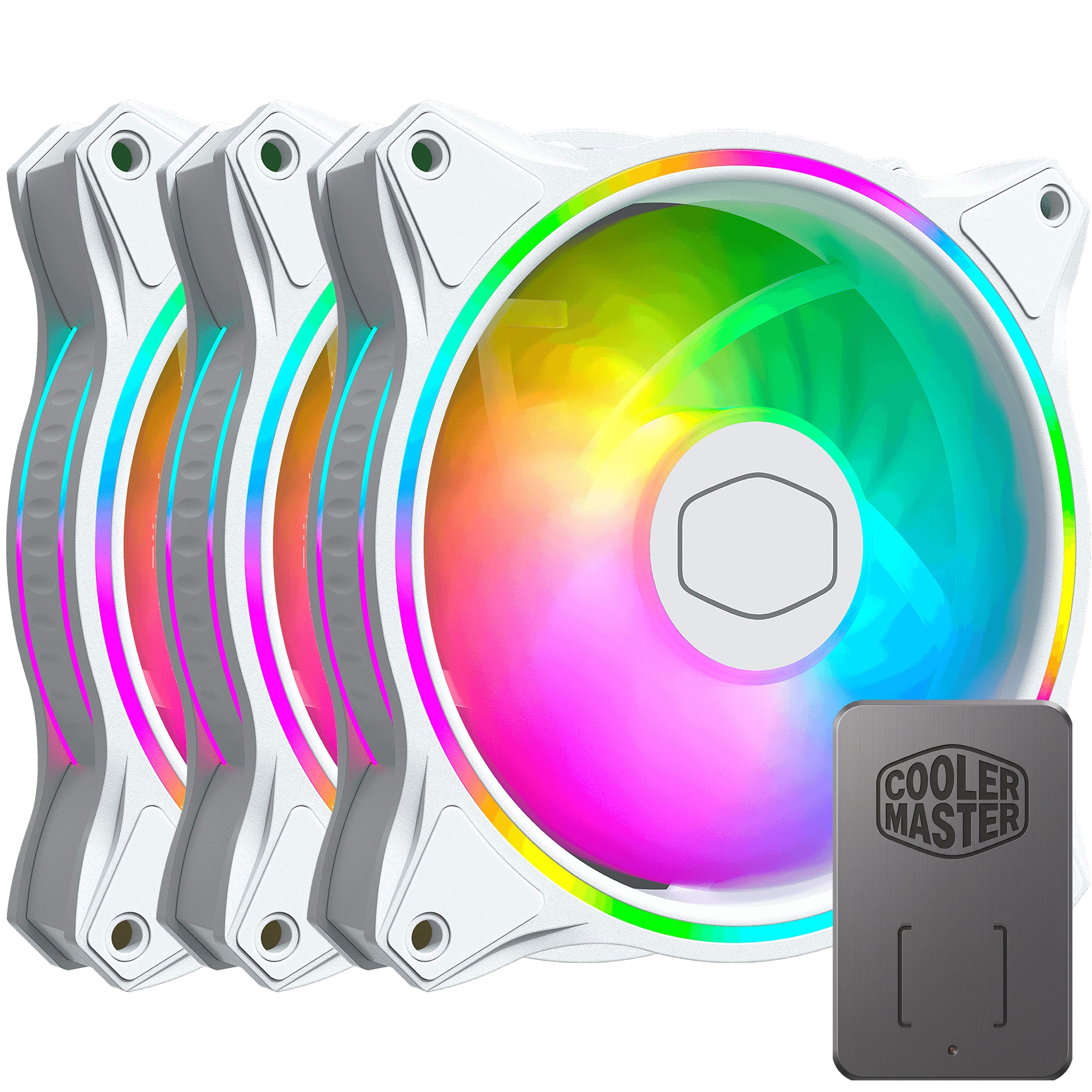 Zestaw 3x Wentylator Argb do komputera stacjonarnego 4+3 pin kontroler