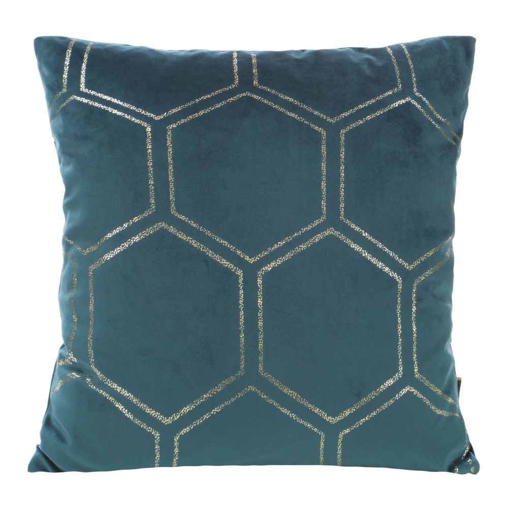 

Turkusowa poszewka na poduszkę geometryczny nadruk