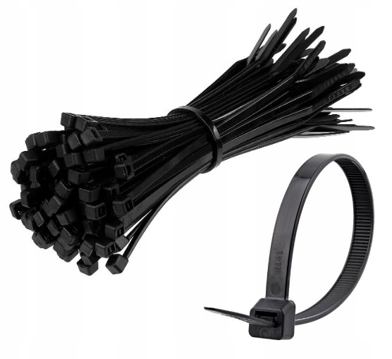 

100szt Opaski Zaciskowe Trytki Czarne 4,8X450 mm