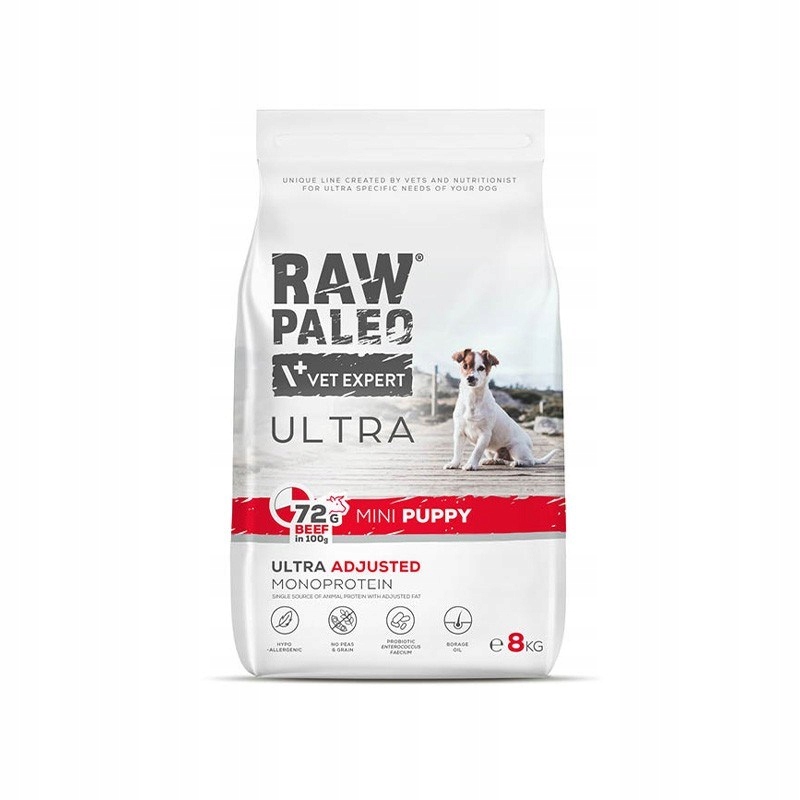 Levně VetExpert Raw Paleo Ultra Hovězí Mini Puppy 8 kg