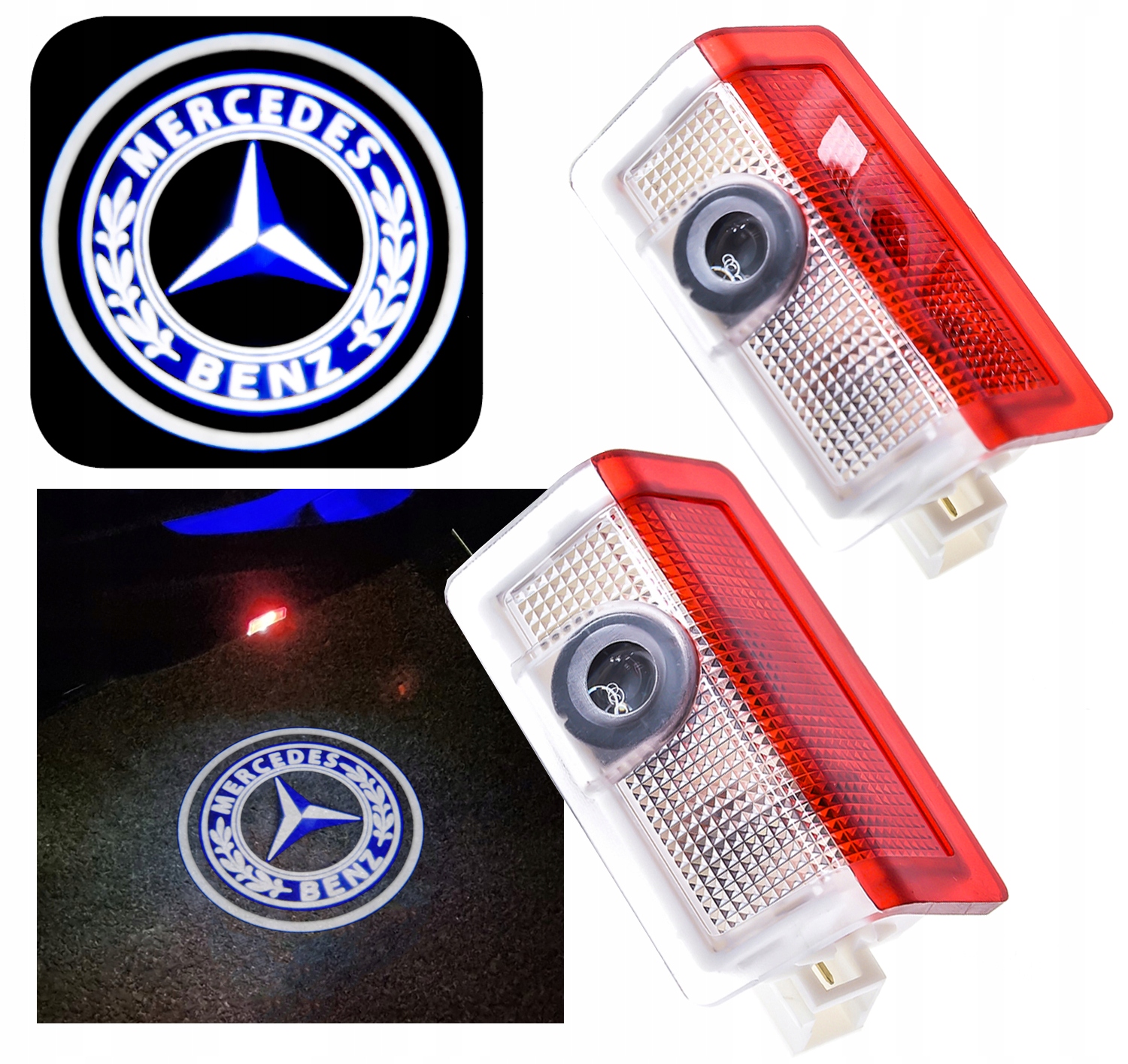 2x Projektor Logo Led Mercedes-benz E-klasa W212 C-klasa W205 A-klasa W177