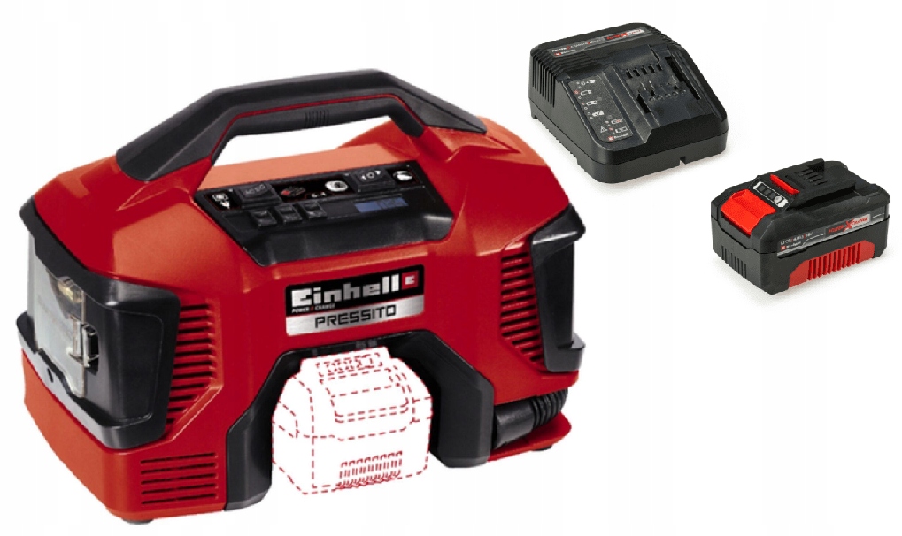 Einhell Pressito Hybridní Kompresor 4020460 Sada Akumulátor 4,0AH