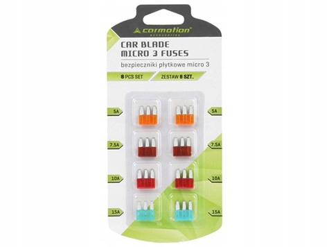 58391 - ПРЕДОХРАНИТЕЛИ ПЛАСТИНЫ MICRO3 8 ШТ. Carmotion