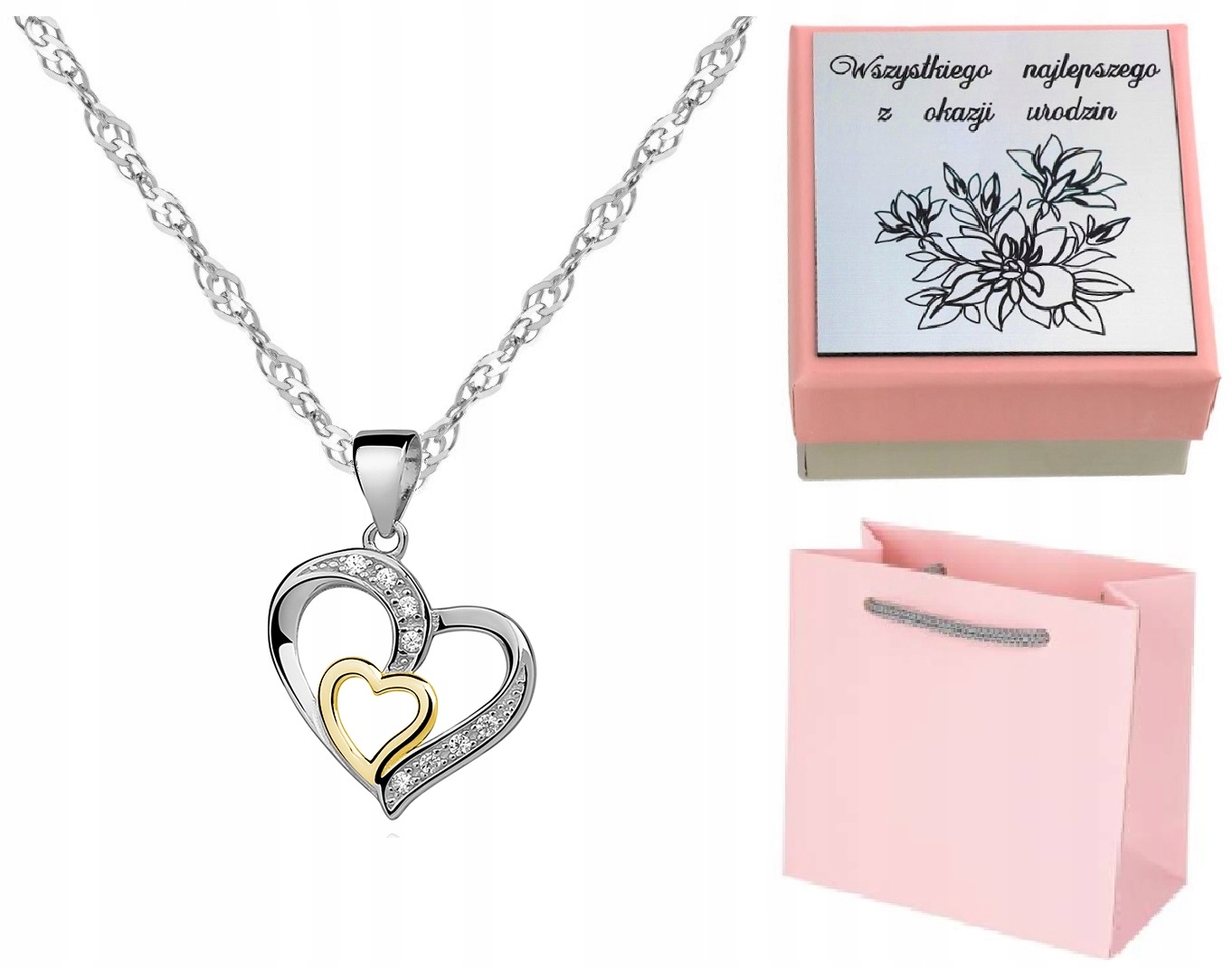 Zlatý řetízek srdce stříbro 925 Gravírování Valentýna