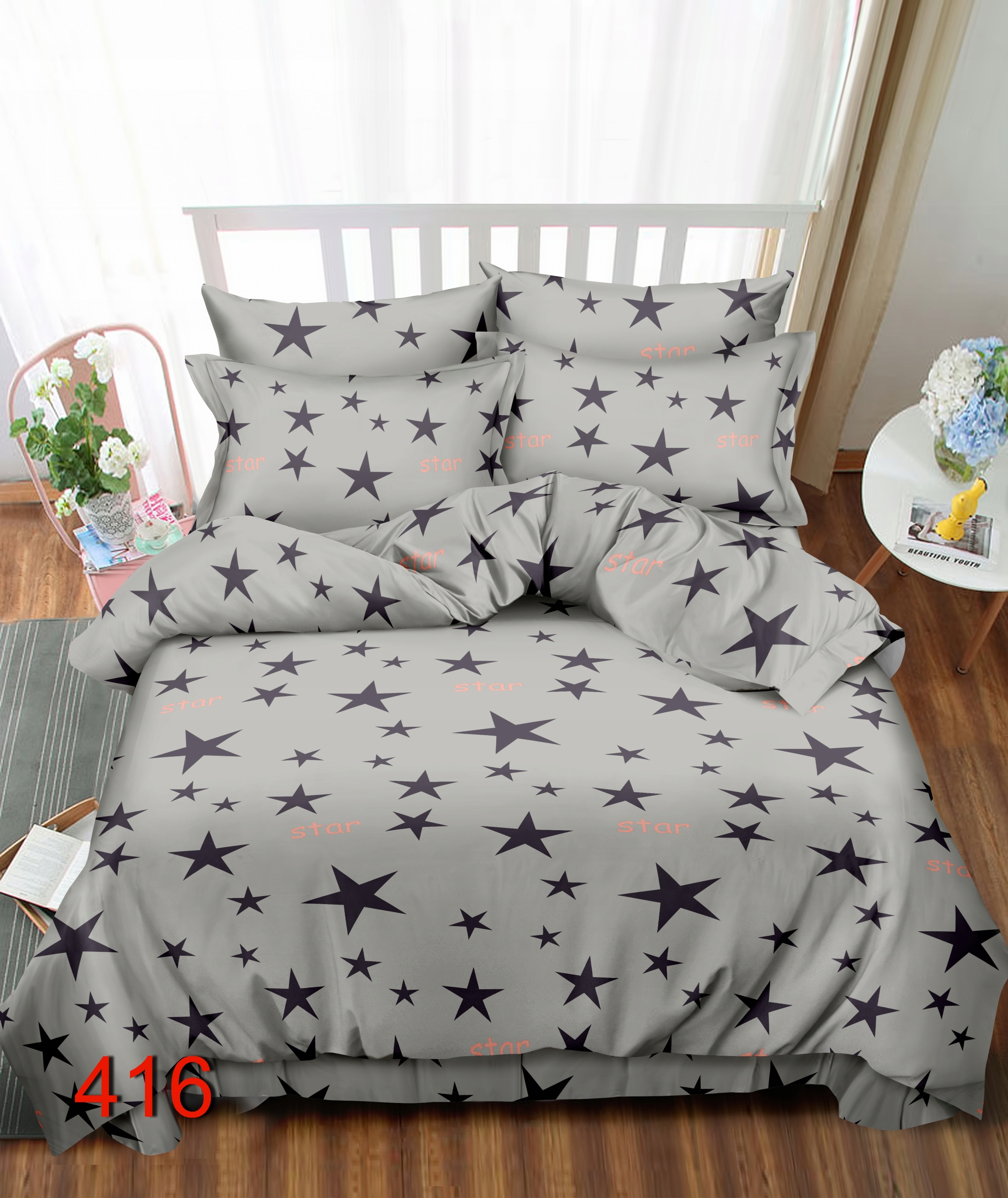 POŚCIEL 3D BAWEŁNA SATYNOWA 160x200 + 2x PODUSZKI Wzór dominujący Kwiaty