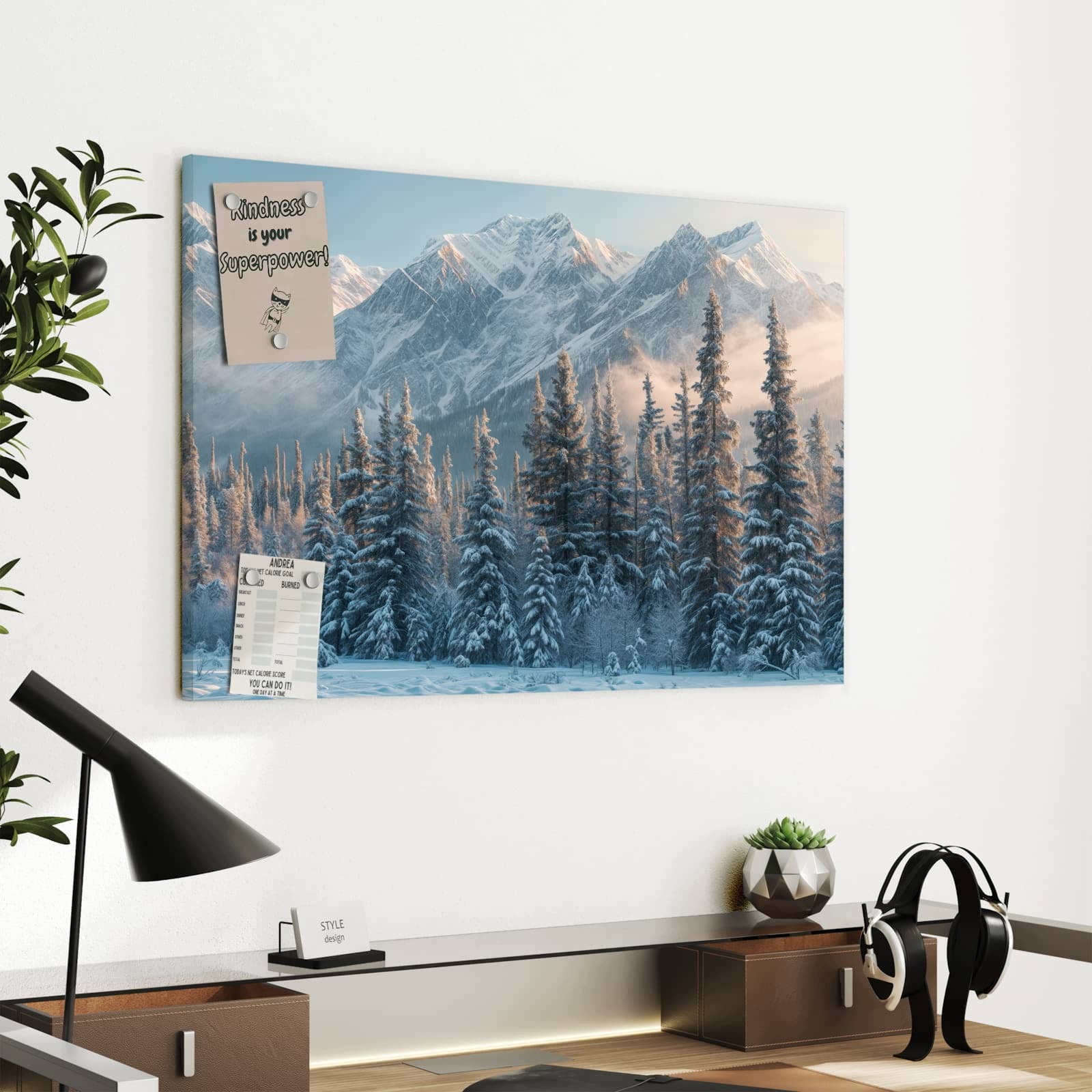 Magnetická tabule Zasněžené Hory 60 × 40 cm