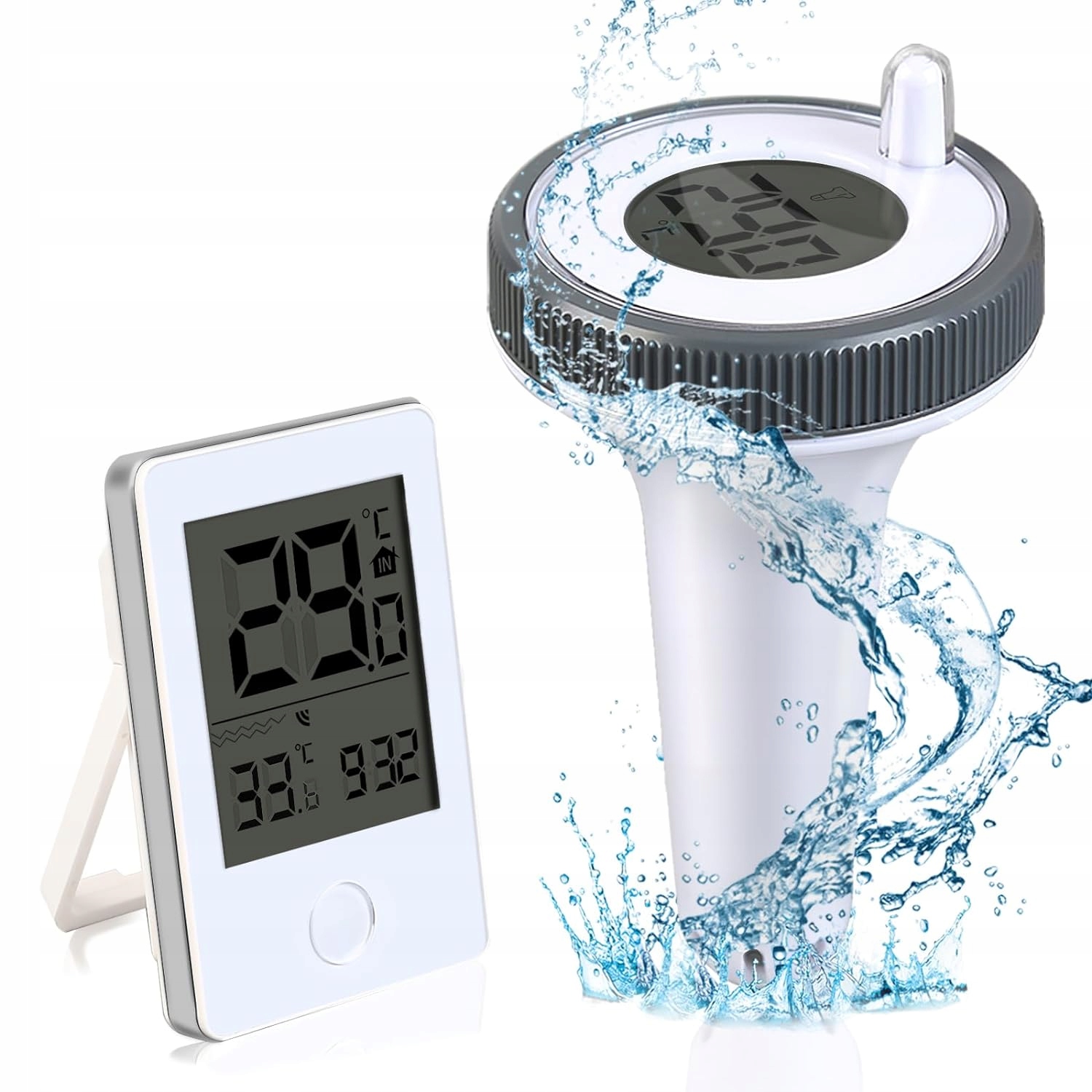 Meteorologická Stanice S Plovoucím Bazénovým Teploměrem, Vodotěsný, IP67, Velký LCD