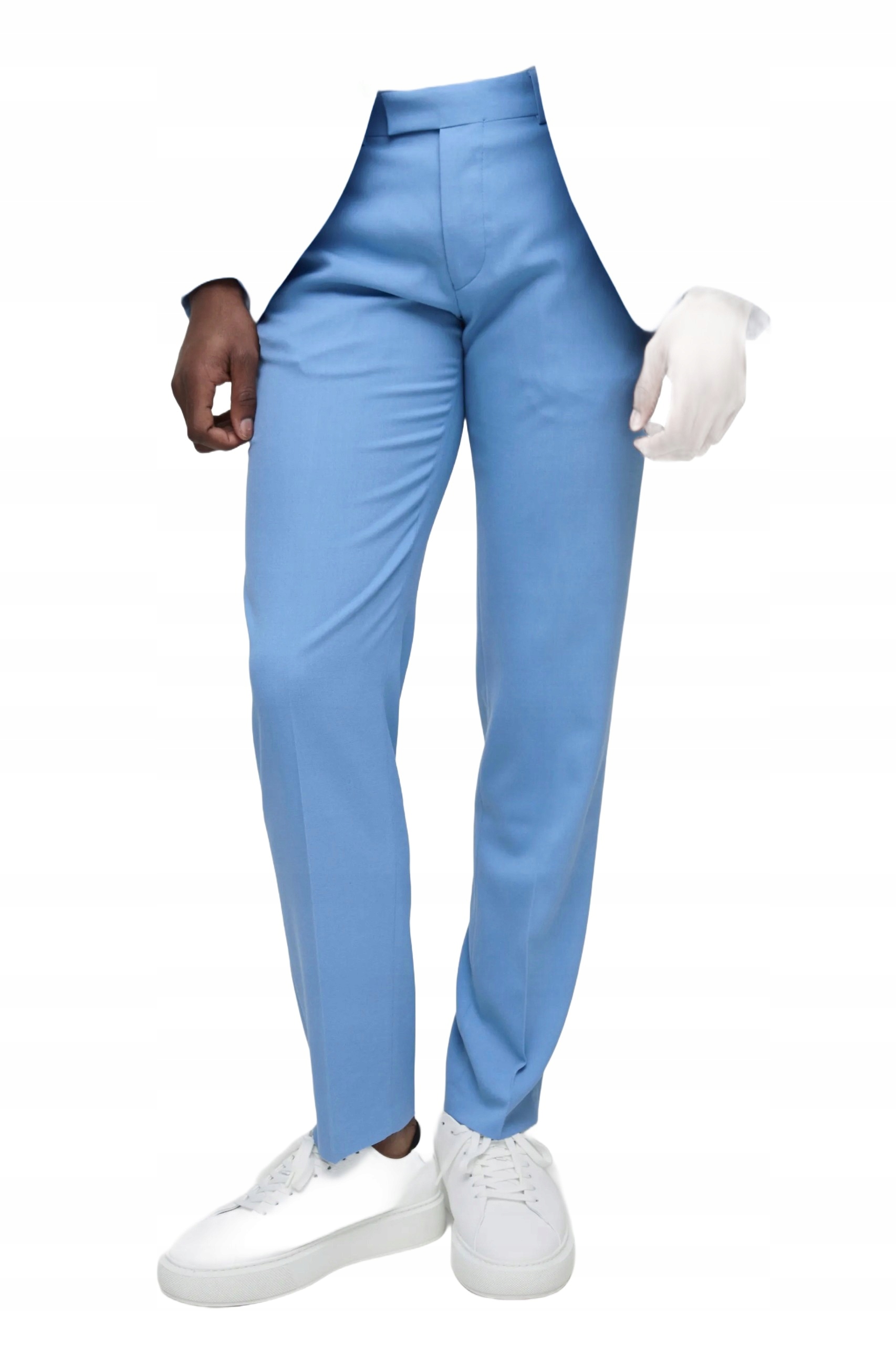 Boohooman Pánský Modrý Slim Oblek Z Materiálu Viskóza 30 Z3A*
