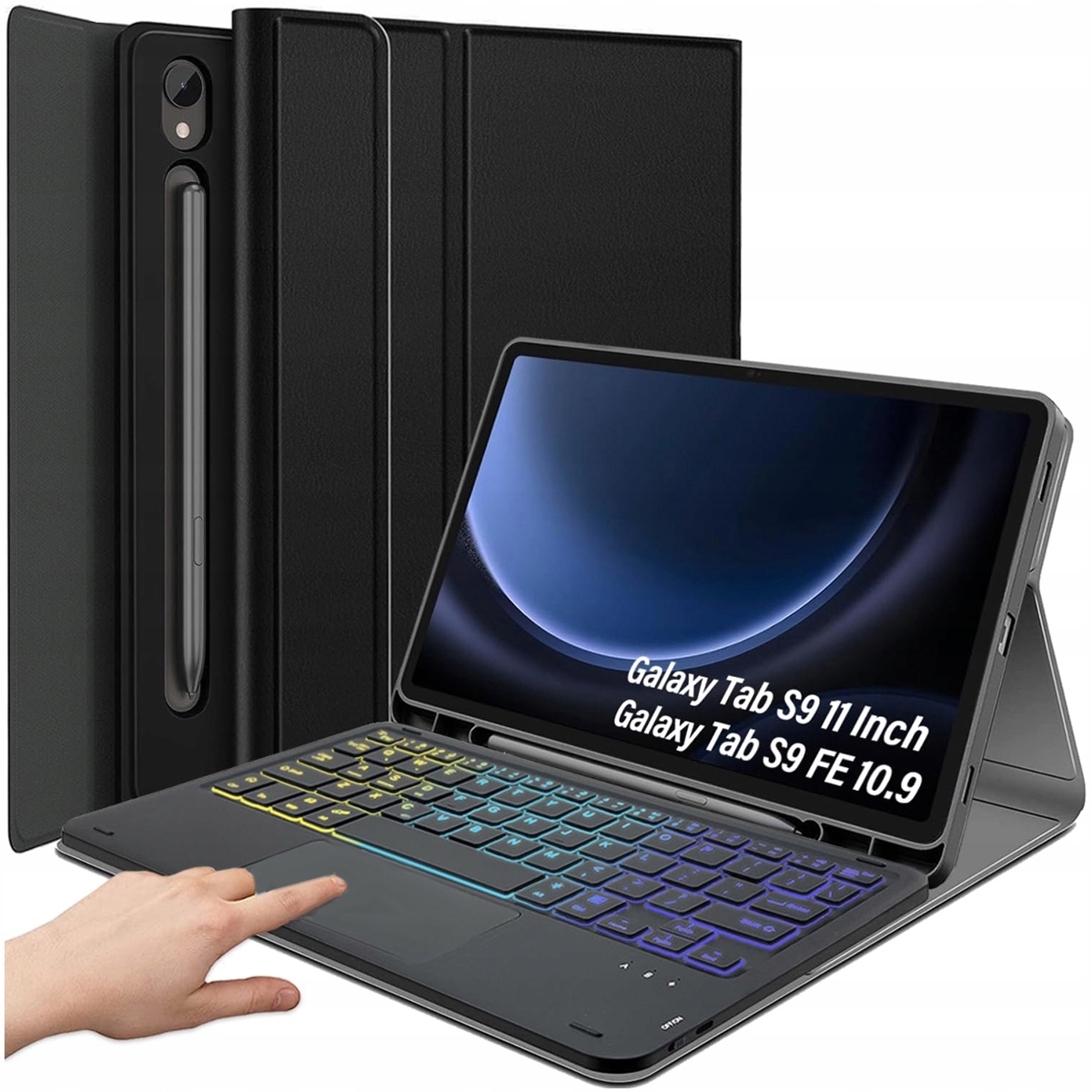 Etui z klawiaturą Rgb Bluetooth do Samsung Galaxy Tab S9/S9 FE/S10 Fe, case