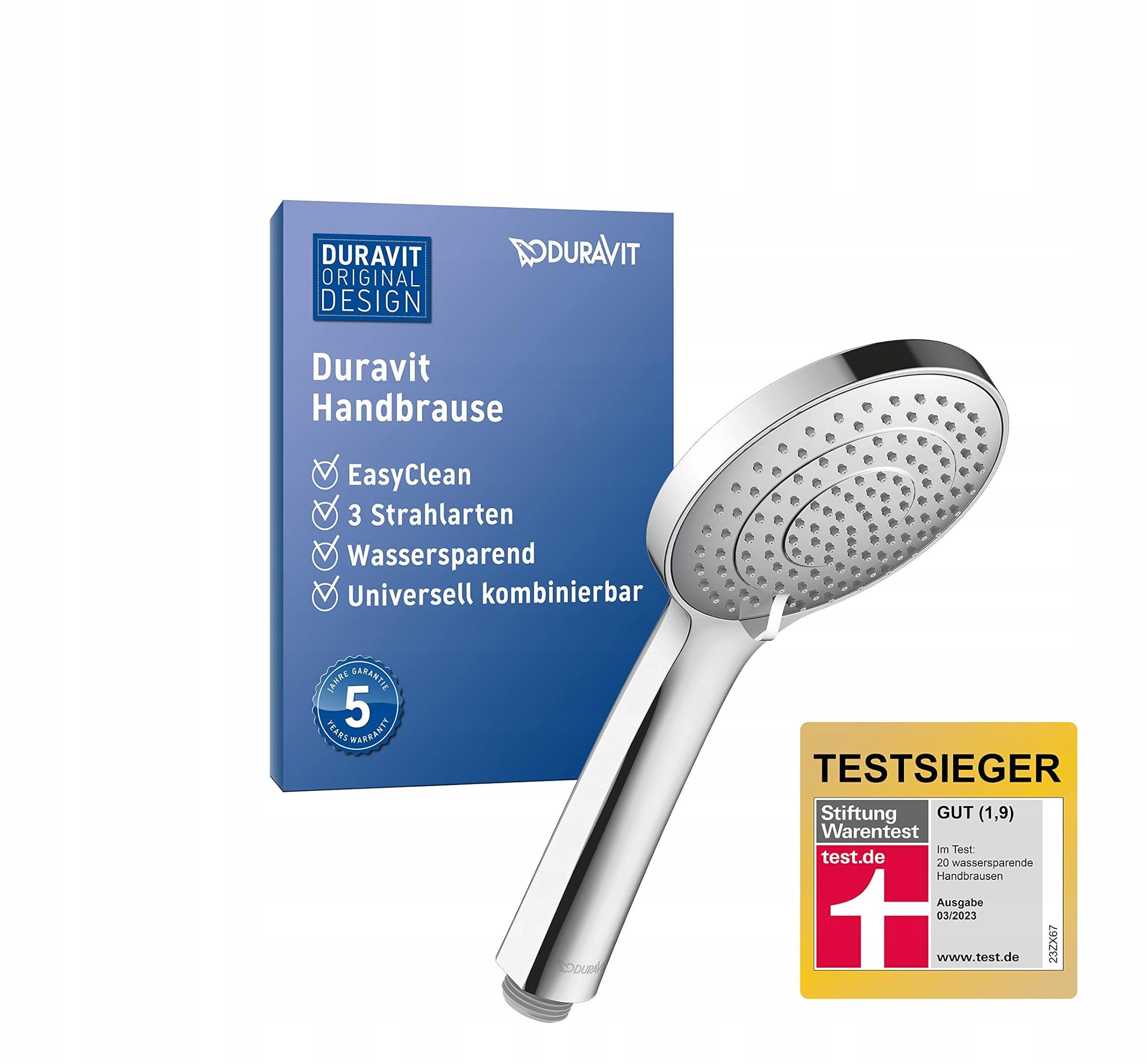 Sprchová Sprchová Hlavice Duravit se 3 tryskami chrom 24,5 cm do koupelny
