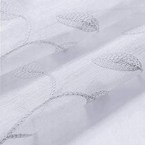 

Firana biała,kółka haftowane liscie 132x228cm-2szt