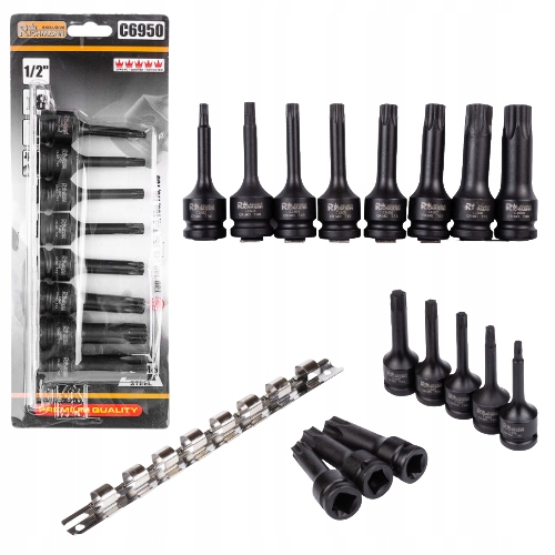 LISTWA UDAROWA NASADKI TORX 1/2" T30-T80