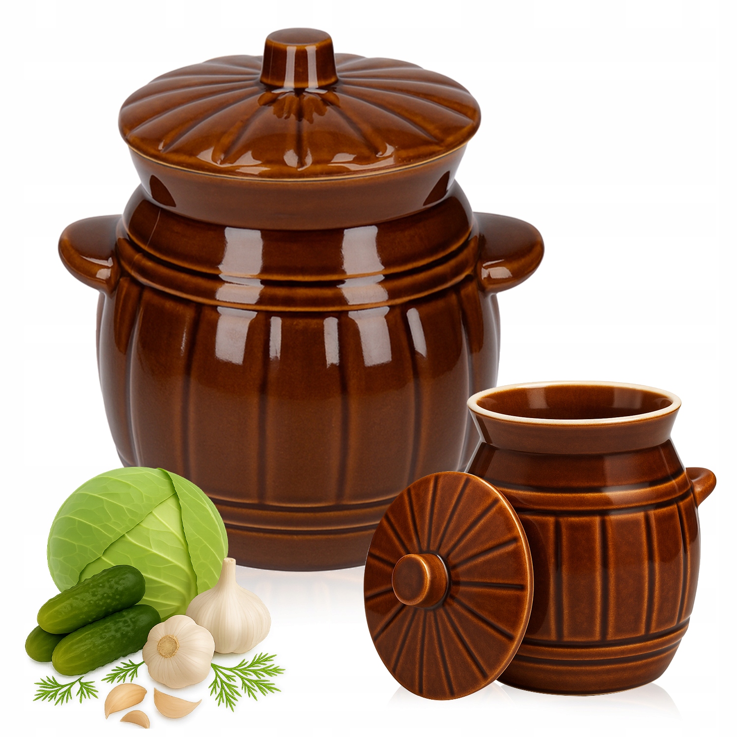 Sud K Nakládání Zelí Kameninový Hrnec Na Okurky Sádlo 3,7 l