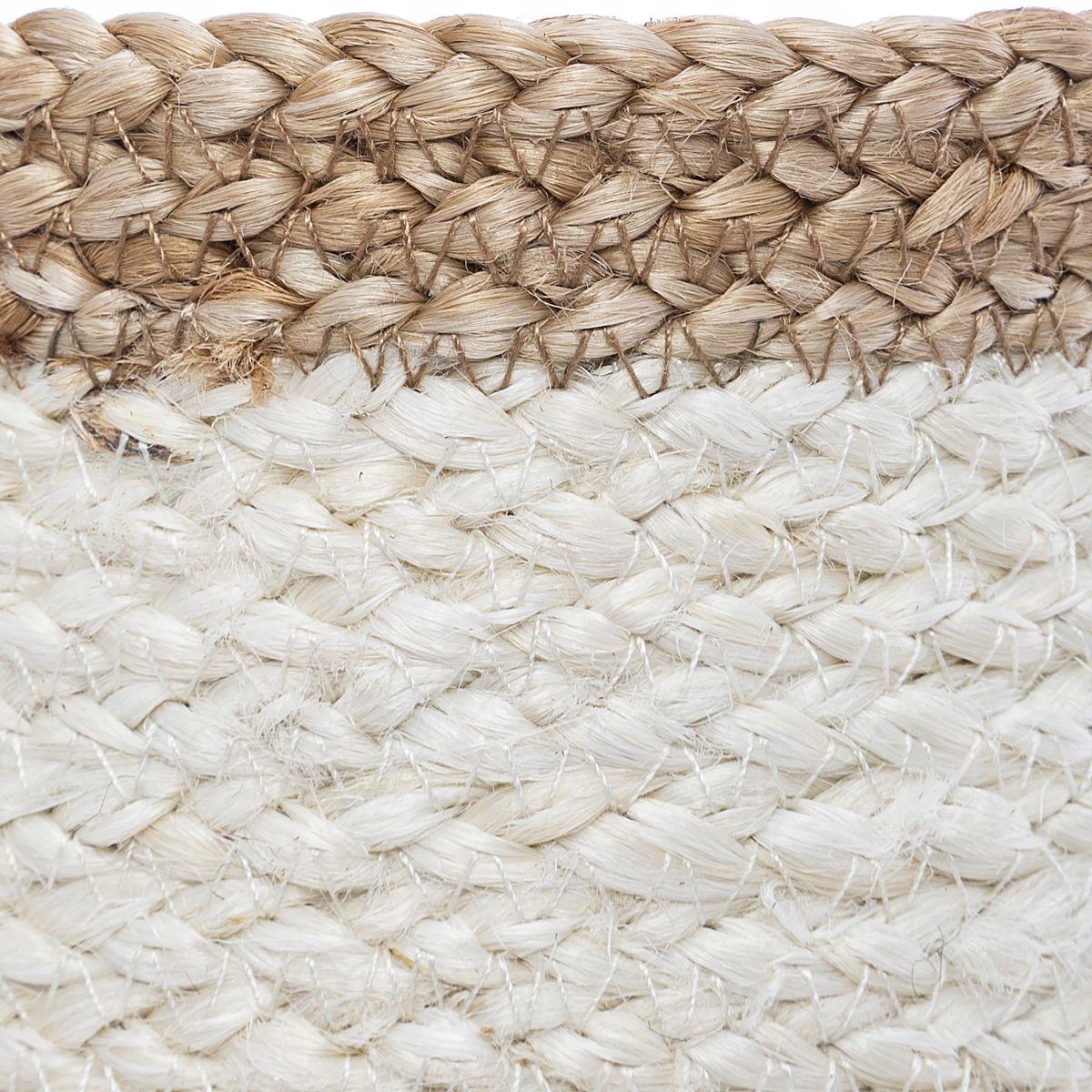 Kosz jutowy donica osłonka juta BOHO biała 3 szt Średnica 19 cm