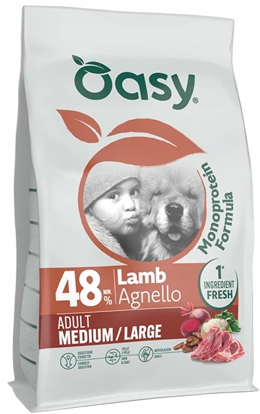 Oasy Karma Sucha Dla Psów Medium Large Lamb Monobiałkowa Jagnięcina 10kg