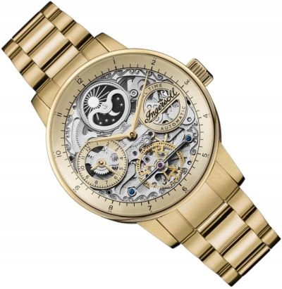 Pánské Hodinky Ingersoll I07711 The Jazz Skeleton Automatické Zlaté Krabička