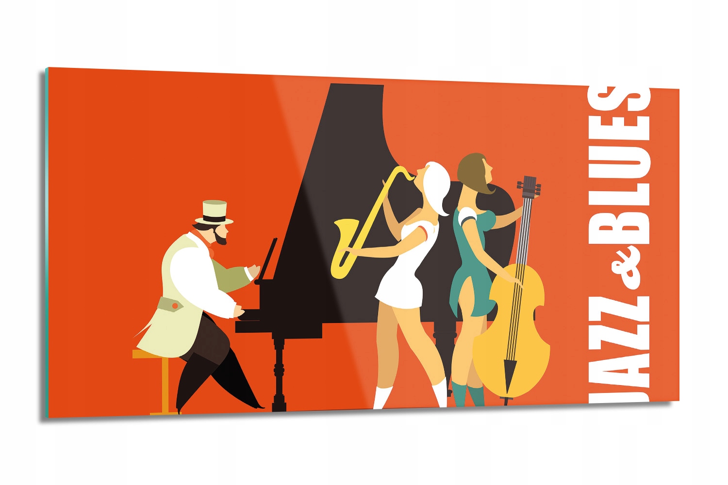 kuchynský panel Jazz blues hudba 100x50 sklenený