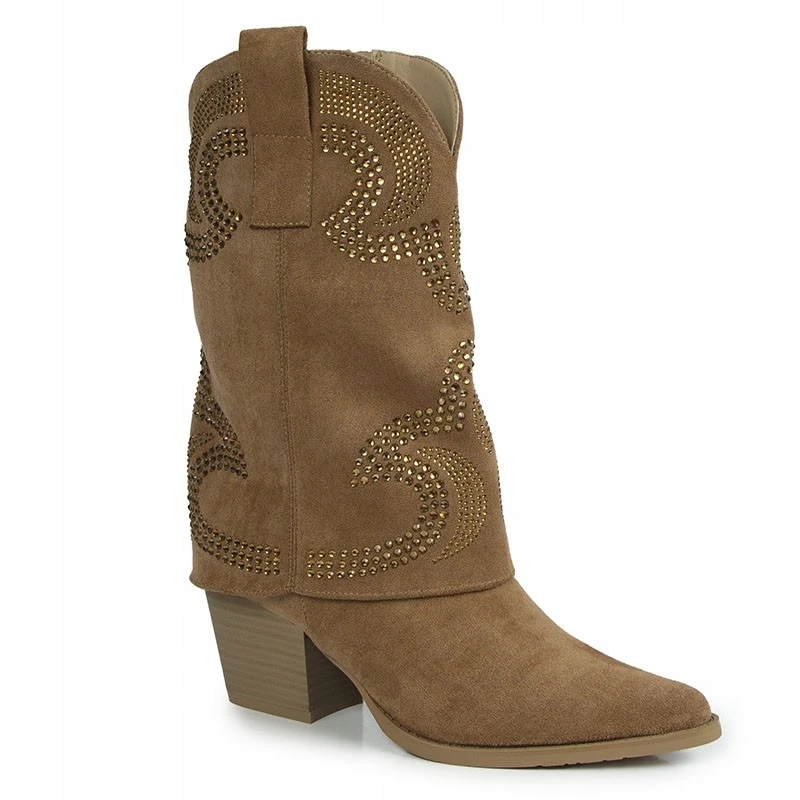 S.barski HY42-153 Kotníkové Boty Kozačky Semišová Kůže Béžová 36