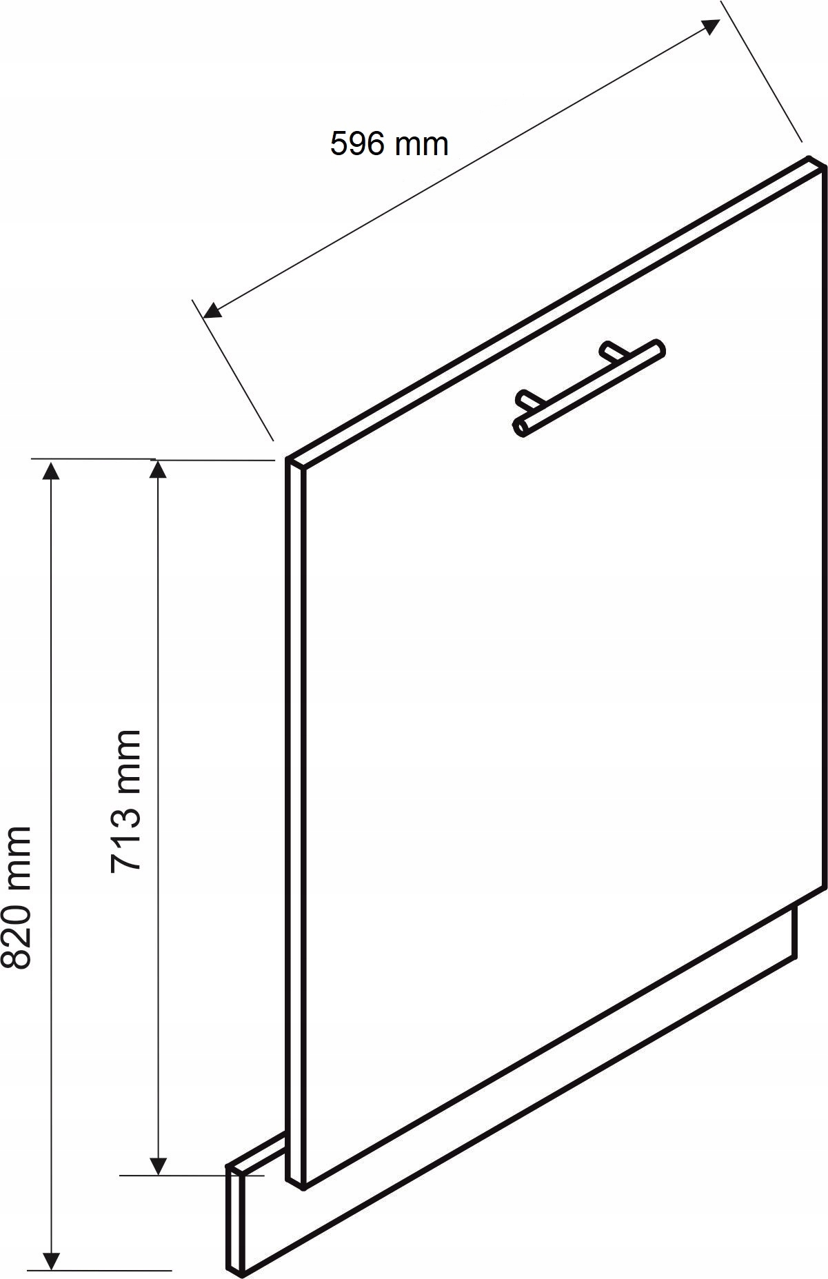 Front do zmywarki z zakrytym panelem 60x71 DĄB ARTISAN Marka Cosmo Design
