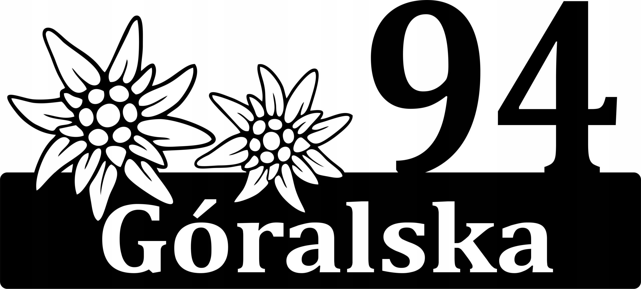 Adresná tabuľka Adresa domu názov ulice číslo domu goralská šarlátová 60 cm