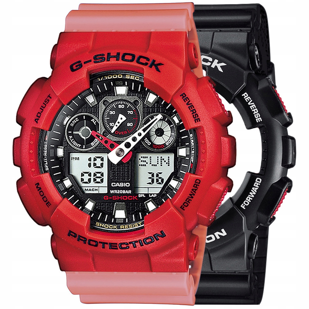 Sada G-shock GA-100-1A4ER Červená Růžová