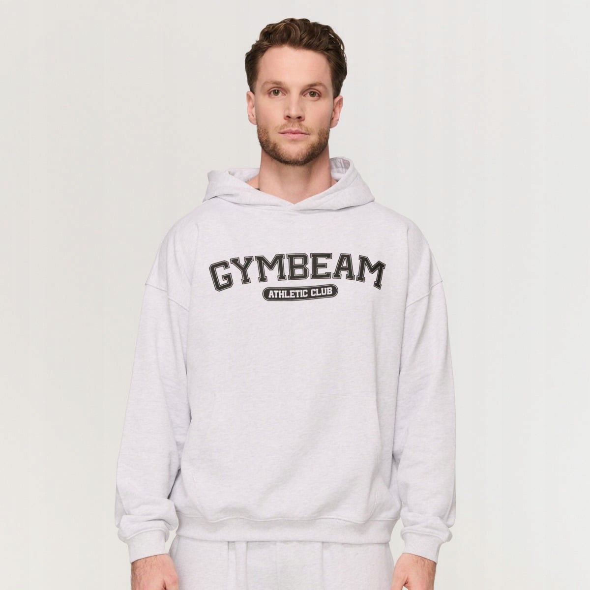 Bluza Z Kapturem Varsity Oversize Bawełna Komfort Grey XL GymBeam