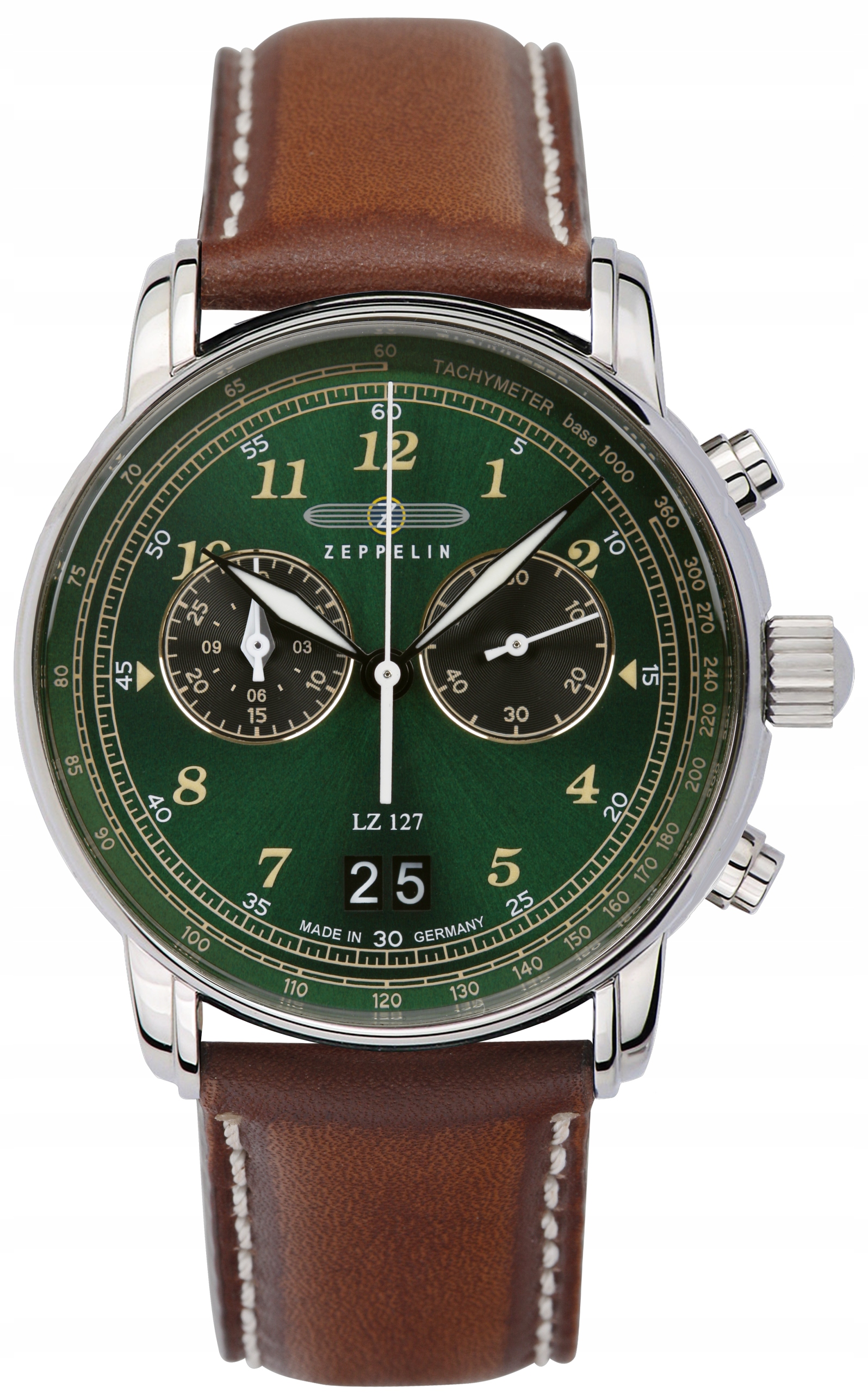 Nové Originální Pánské hodinky Zeppelin 8684-4 stříbrné, řemínek, datum