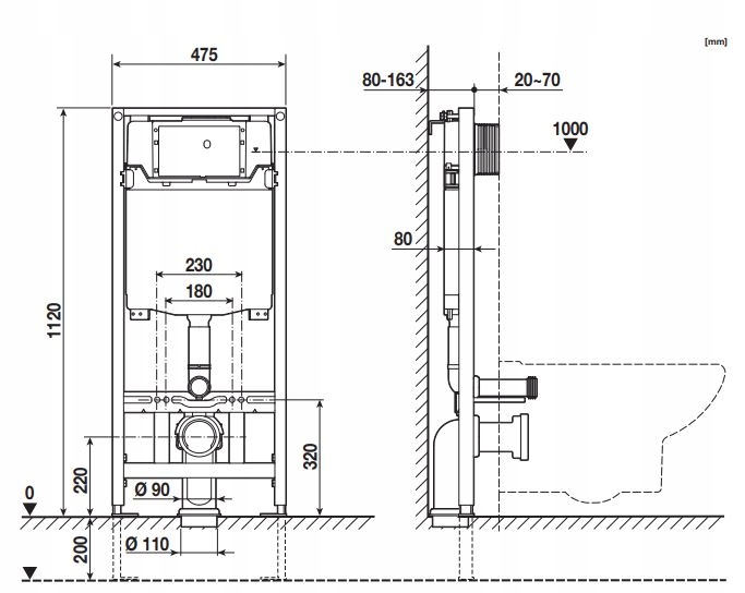ROCA DUPLO ONE STELAŻ PODTYNKOWY WC + WSPORNIKI + MATA ZESTAW 3W1 Marka Roca