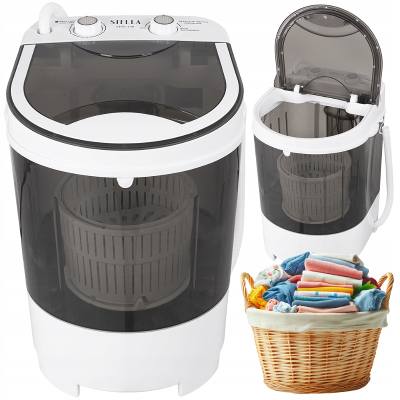 Mini Pralka Domowa Turystyczna Wirnikowa Z Wirówką Przenośna 4KG STST-150
