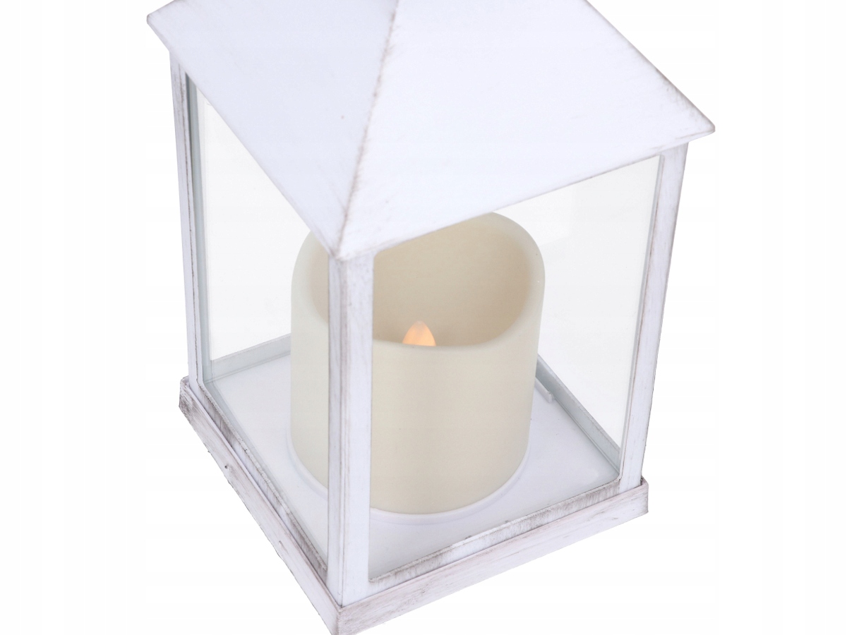 LAMPION LATARNIA BIAŁY NA BATERIE ŚWIECA LED Marka Dekorstar