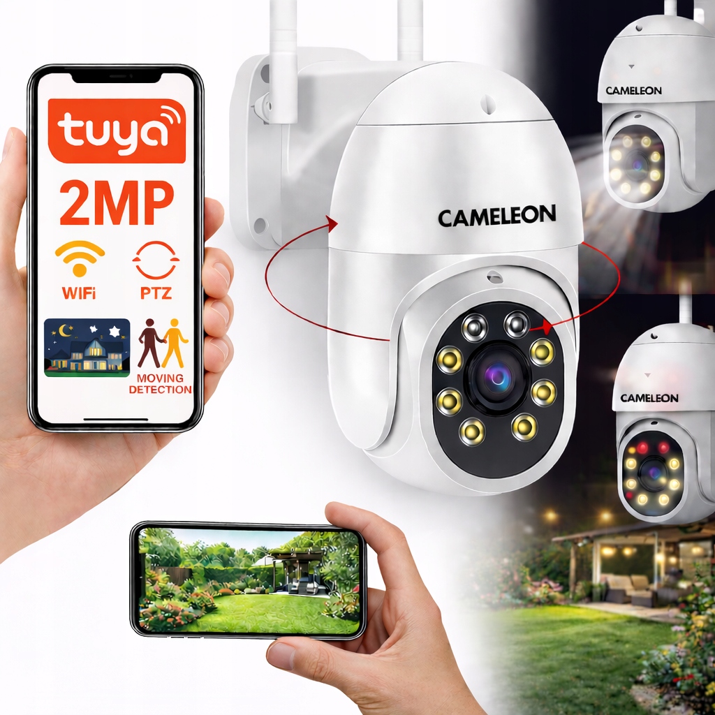 Venkovní Wifi Kamera Zahradní Otočná Tuya Pro Dům, Pozemek, Garáž, Ir Led