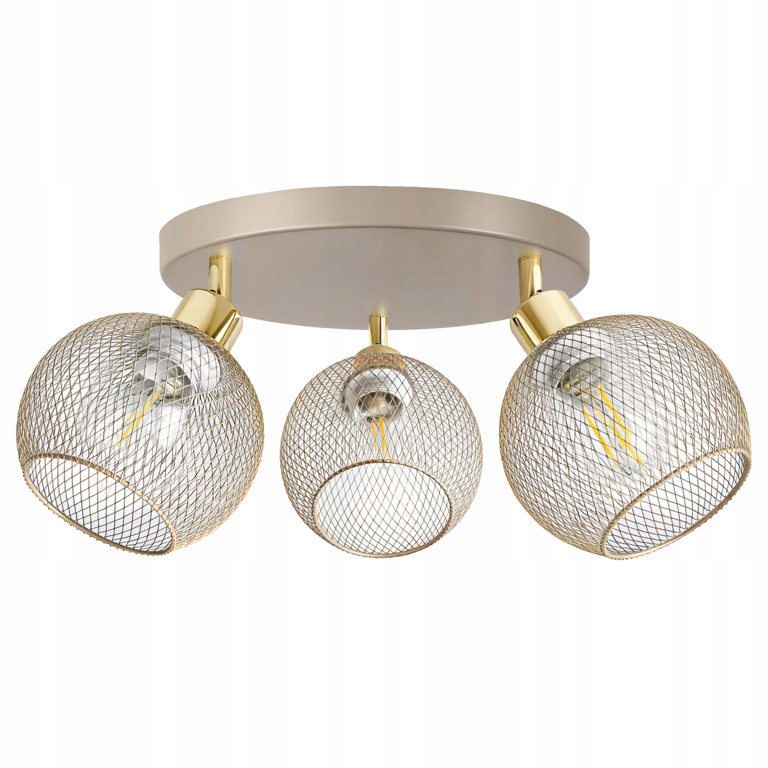 Stropní Svítidlo Stropní Svítidlo Lustr 3xE27 Béžová Kašmír Loft Edison do pokoje