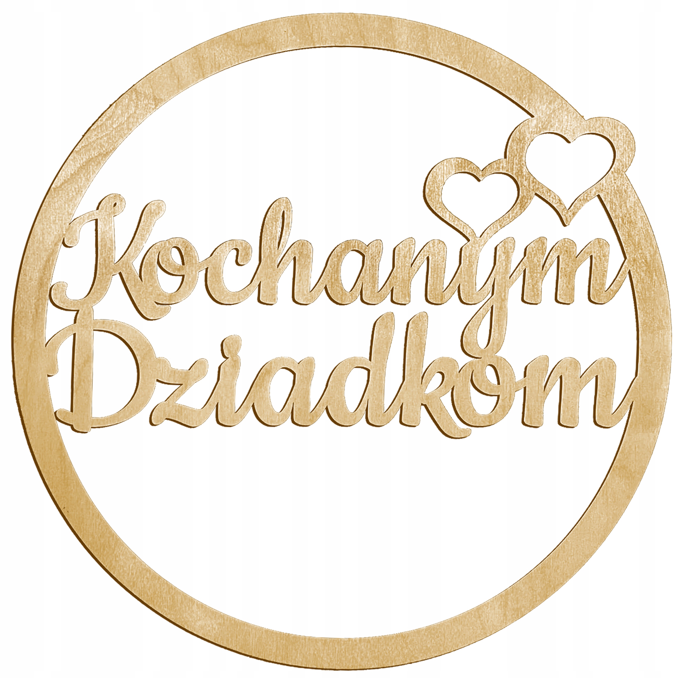 Napis drewniany Dzień Babci Dziadka Kochanym Dziadkom obręcz tabliczka 30cm