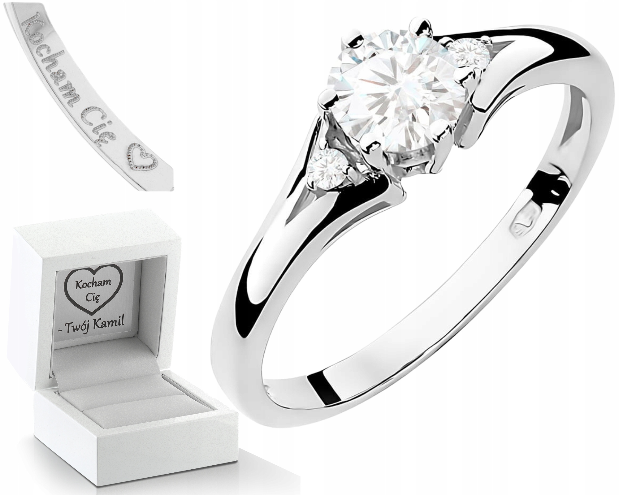 Prstýnek S Diamantem Lab Bílé Zlato 585 Moderní Styl