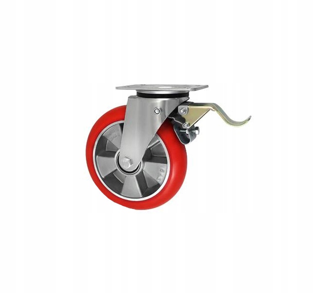 Otočné hliníkovo-polyuretanové kolo, brzda 200