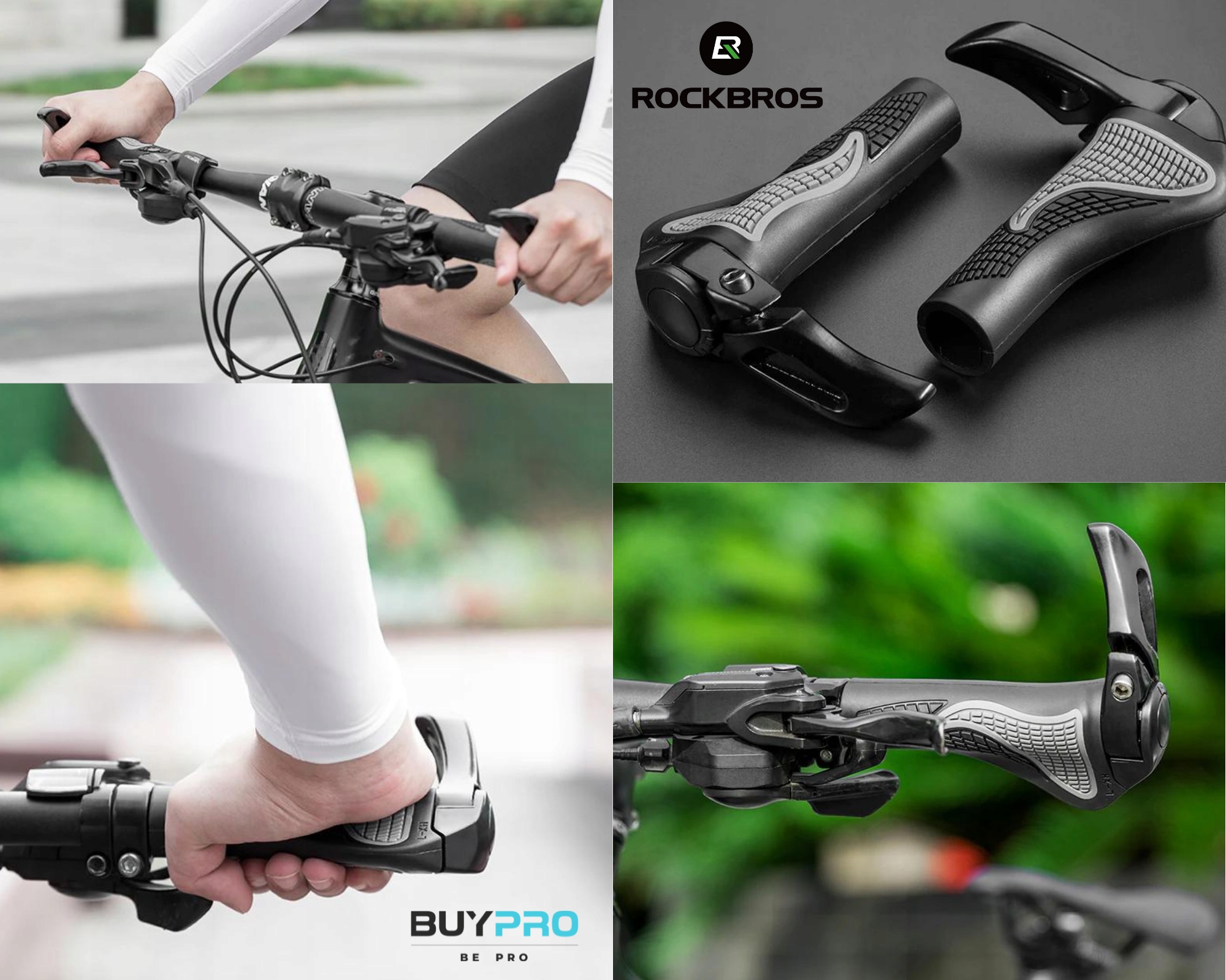 Chwyty na rower ROGI GRIPY ROWEROWE RĄCZKI DO KIEROWNICY Z ROGAMI SZARE Długość (mm) 139