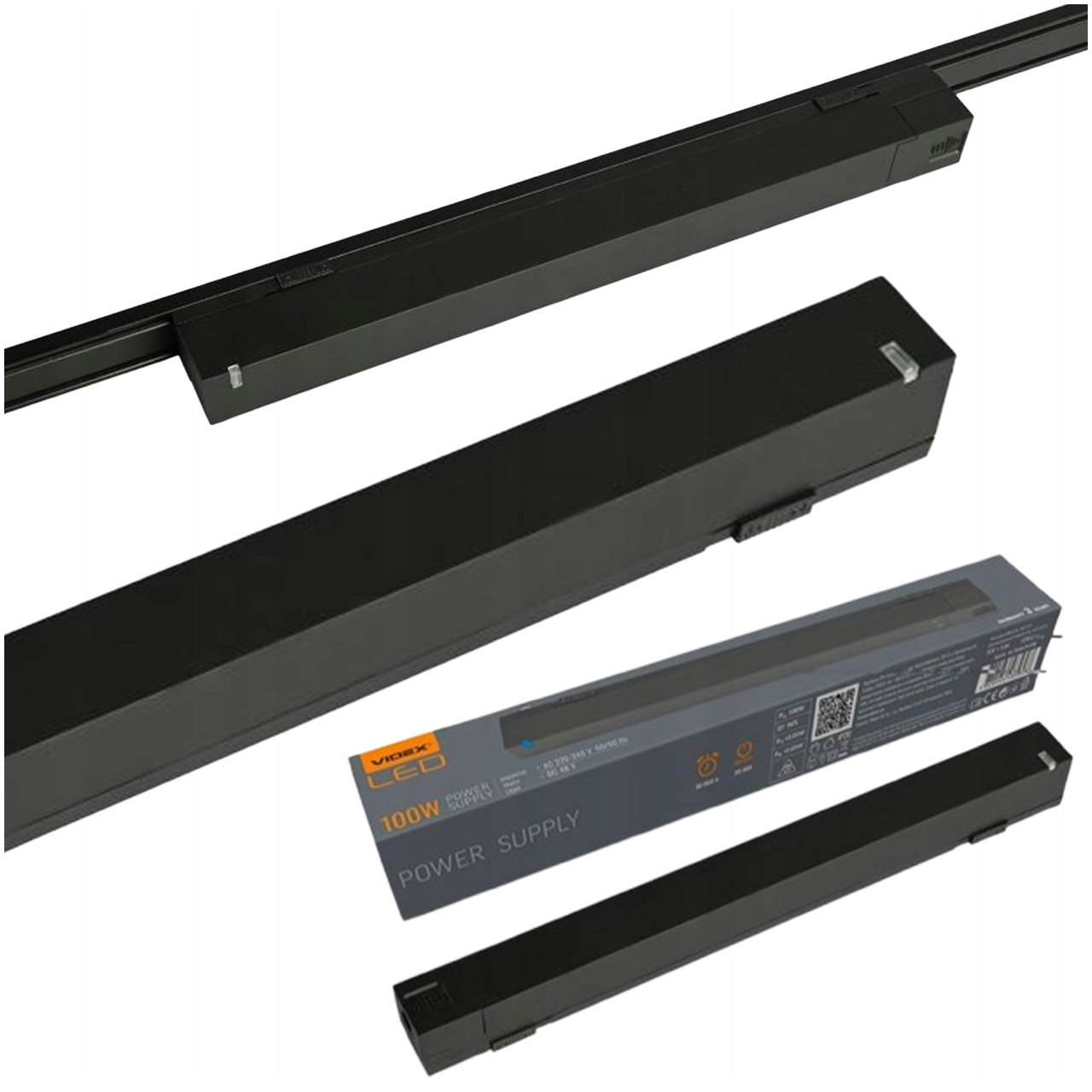 Zasilacz 48V 100W Do Szyny Magnetycznej Slim Videx VL-TRMS-P200B Czarny