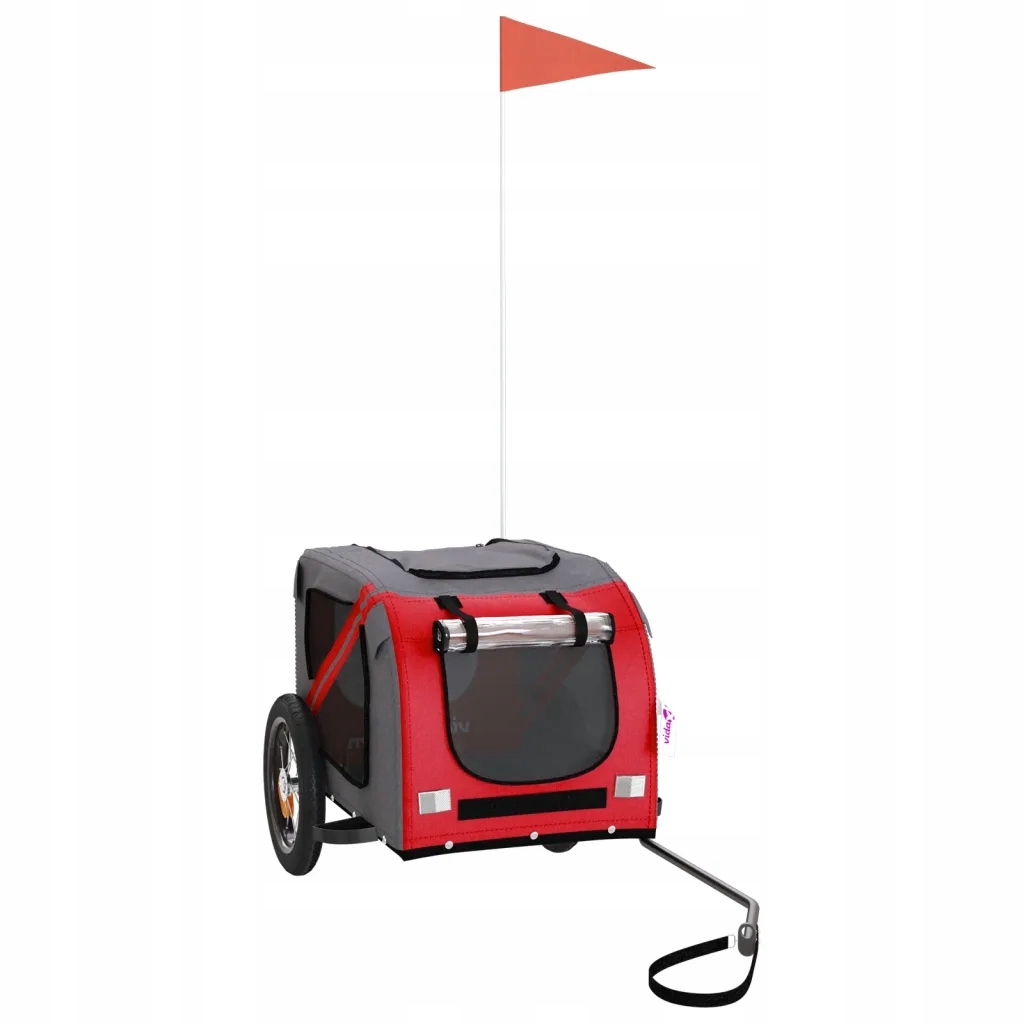 Levně Přívěs na kolo pro zvířata červený a šedý 124 x 53 x 53 cm