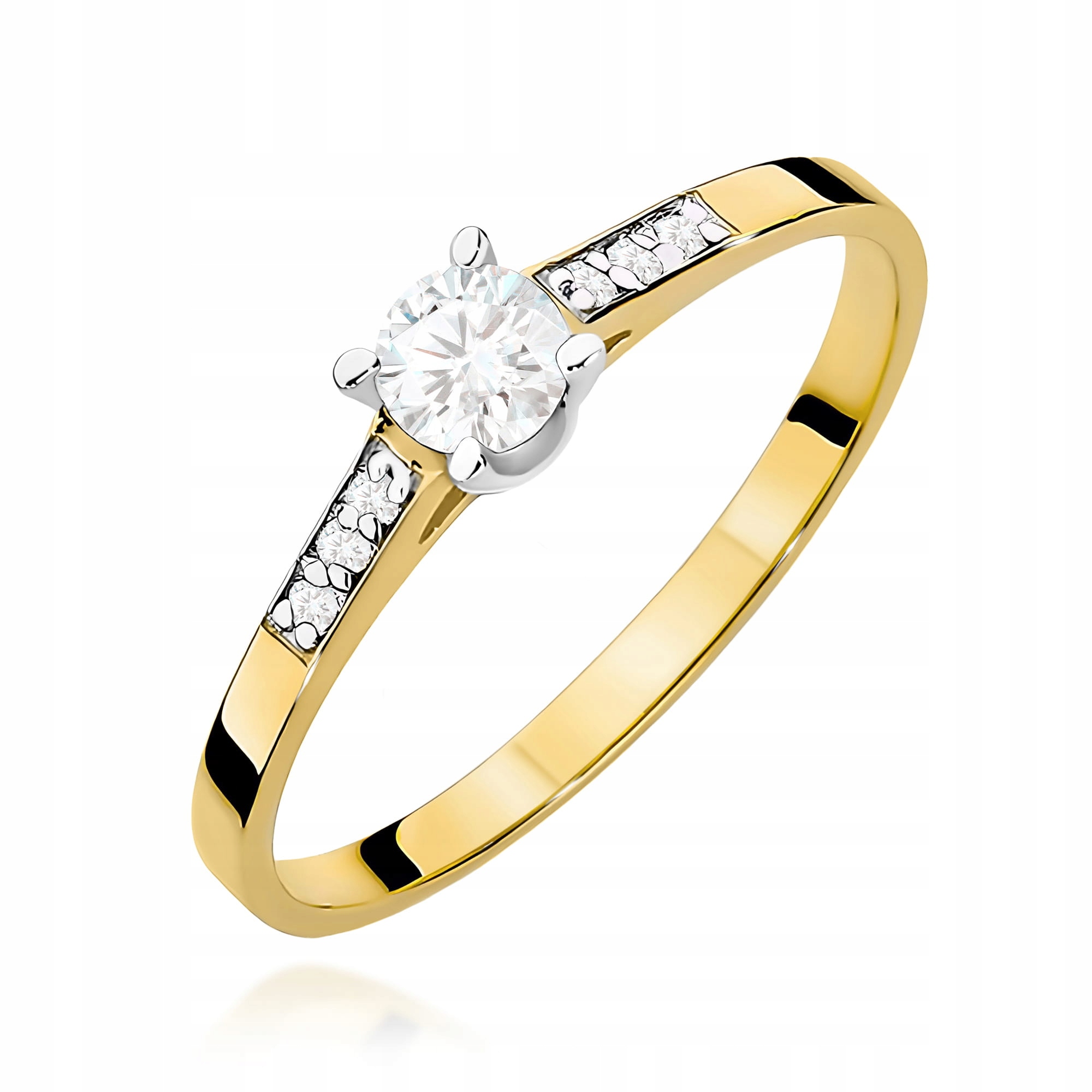 Zlatý Prstýnek 585 S Diamantem 0.21 ct Gravírování Bonus r19