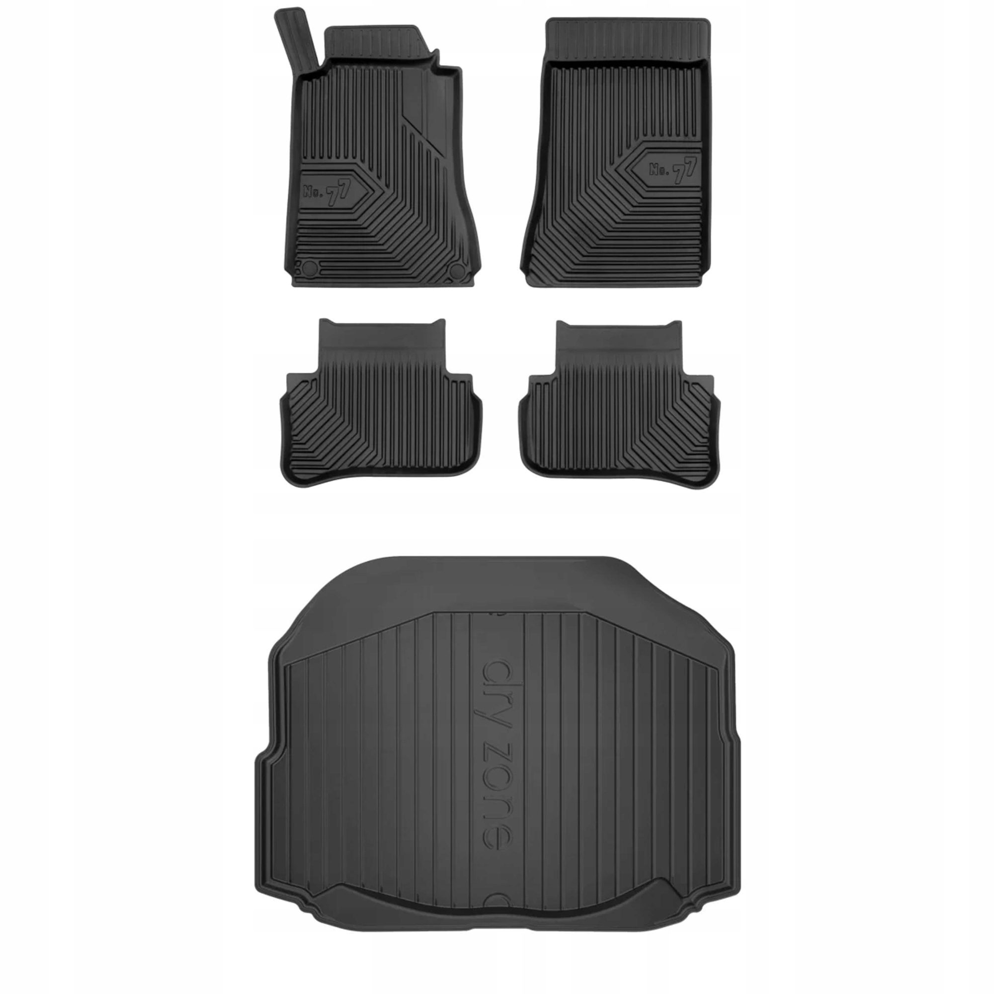 Gumová sada koberčekov a rohoží Mercedes trieda C W203 2000-2007 Sedan, bez re