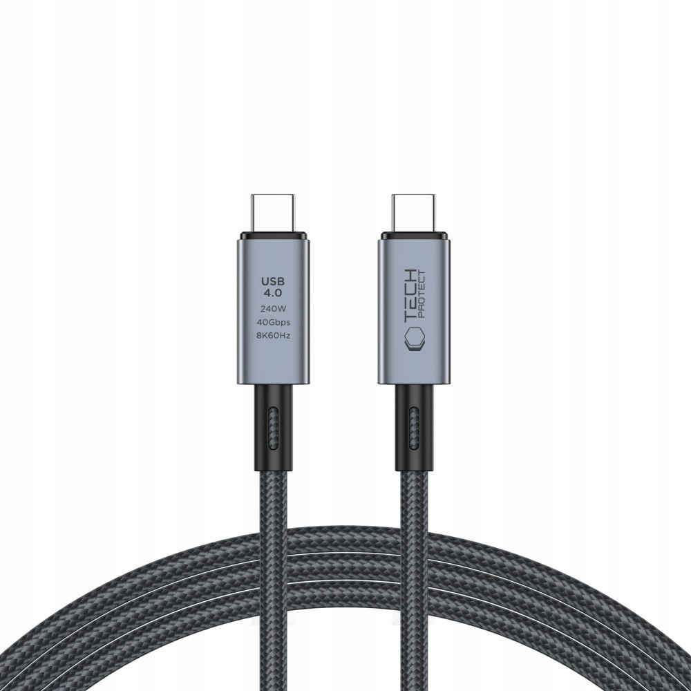 Кабель Tech-protect USB Type C-USB Type C 2 м серый