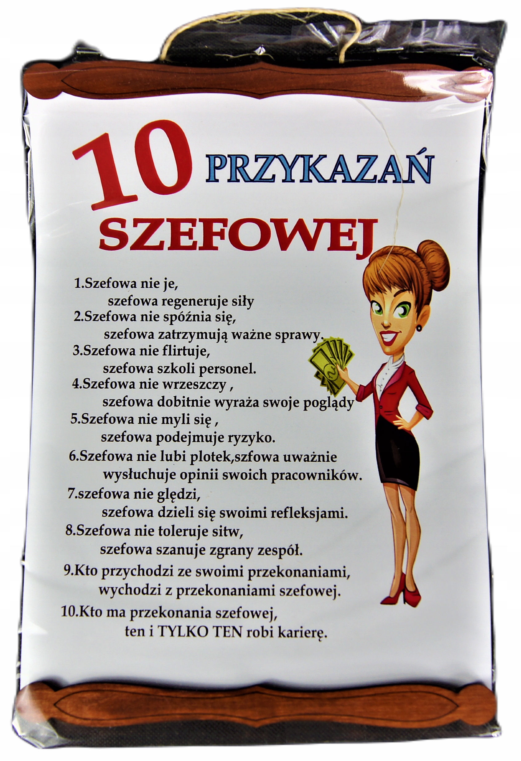 

Śmieszny Prezent Dyplom dla Szefowej 10 Przykazań