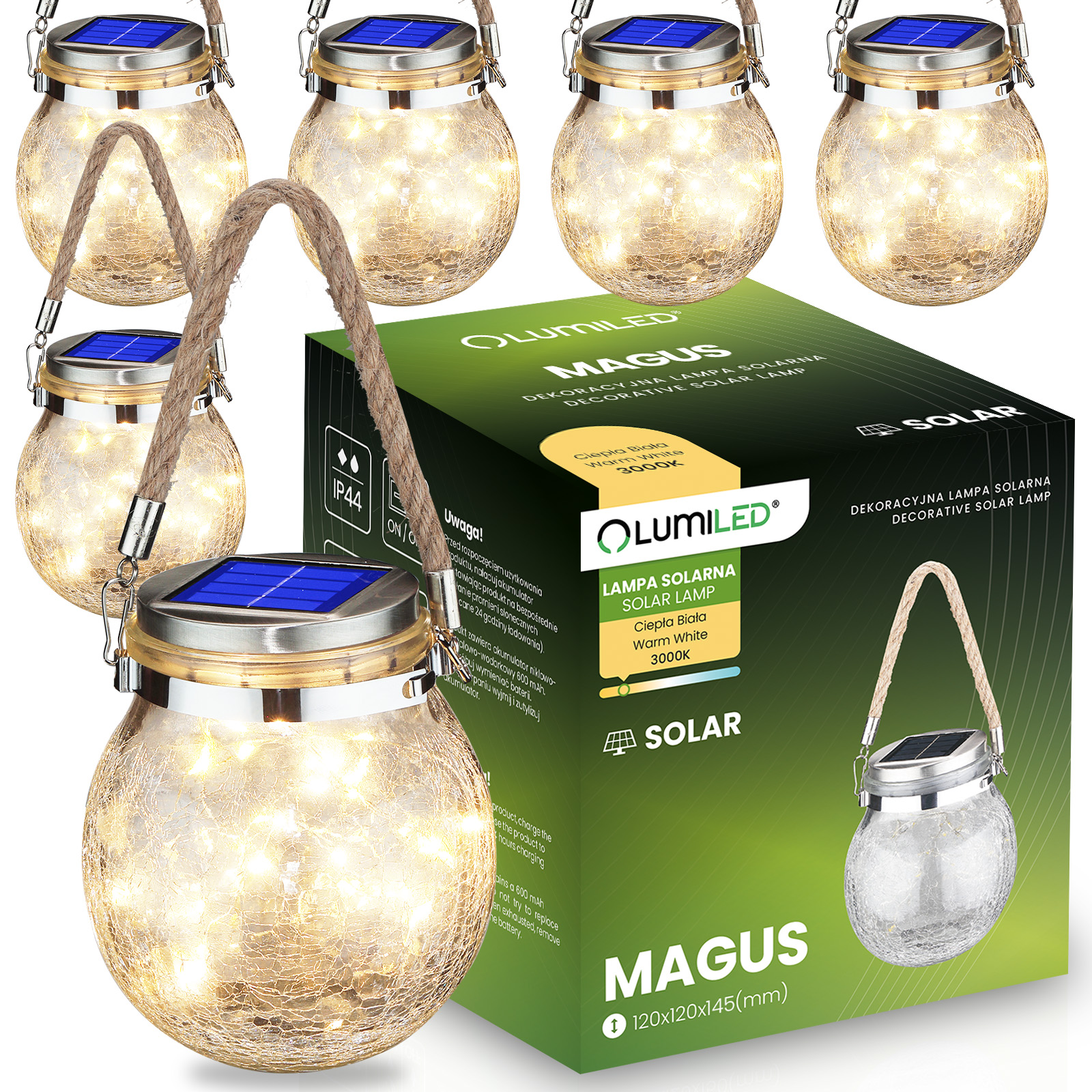 6x Lampa Solarna Ogrodowa Led Lampka Latarenka Lampion XXL Słoik