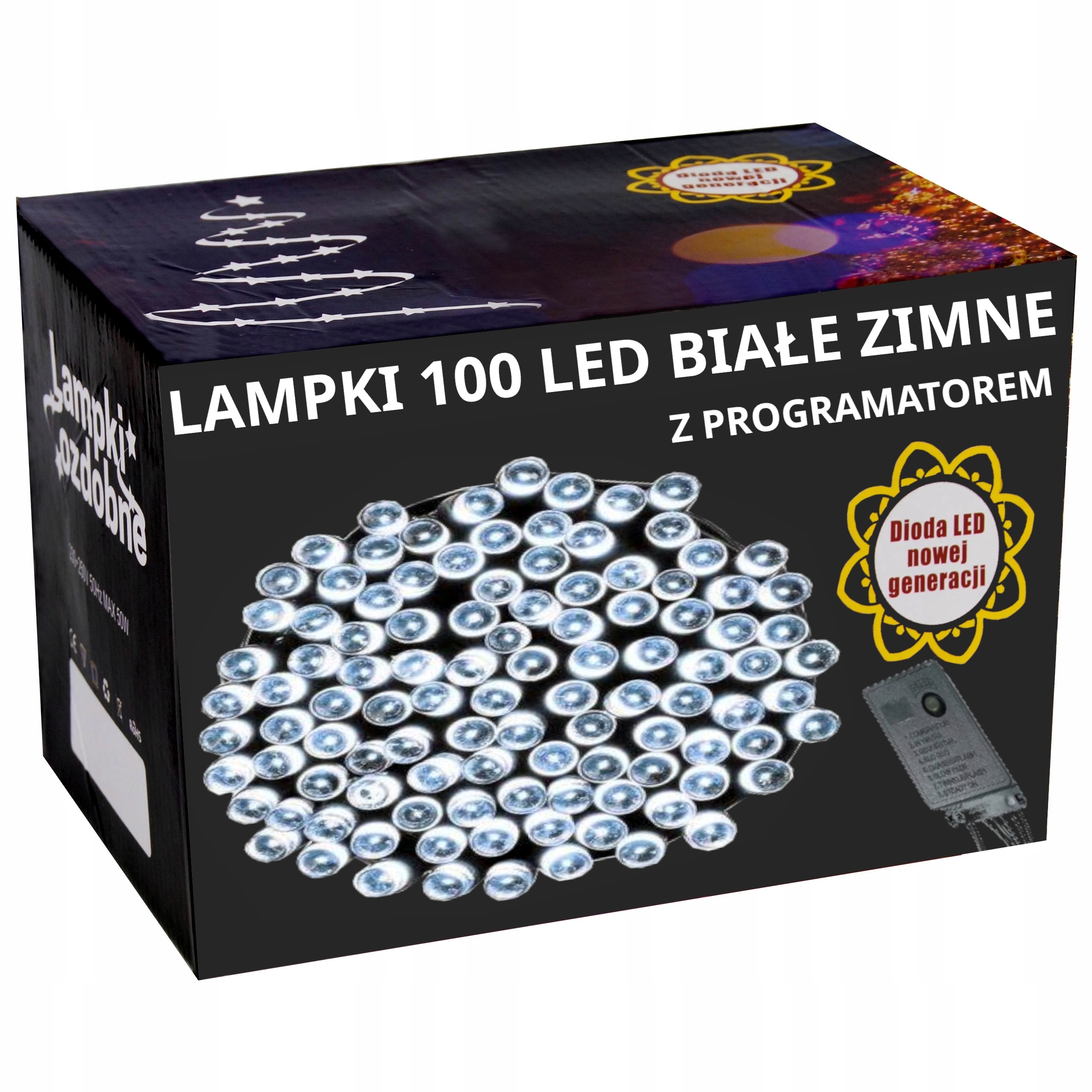 LAMPKI CHOINKOWE 100Led BIAŁE ZIMNE 100SZT LED