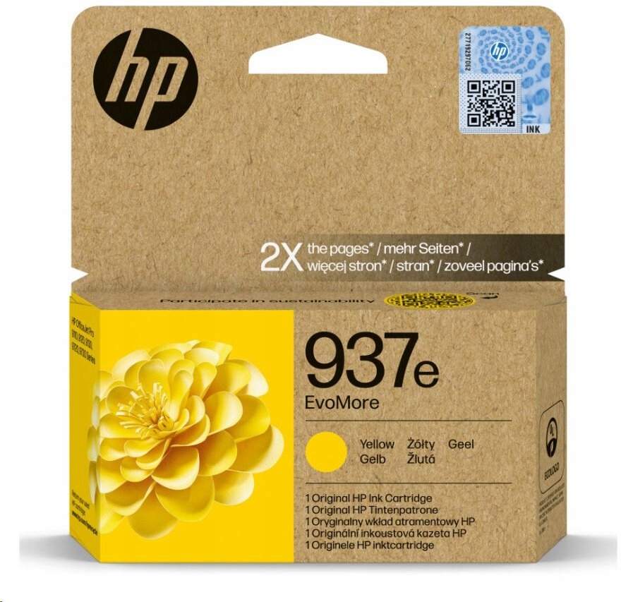 Atrament Hp EvoMore 937E Ink Cartridge 4S6W8NE žltá (yellow)